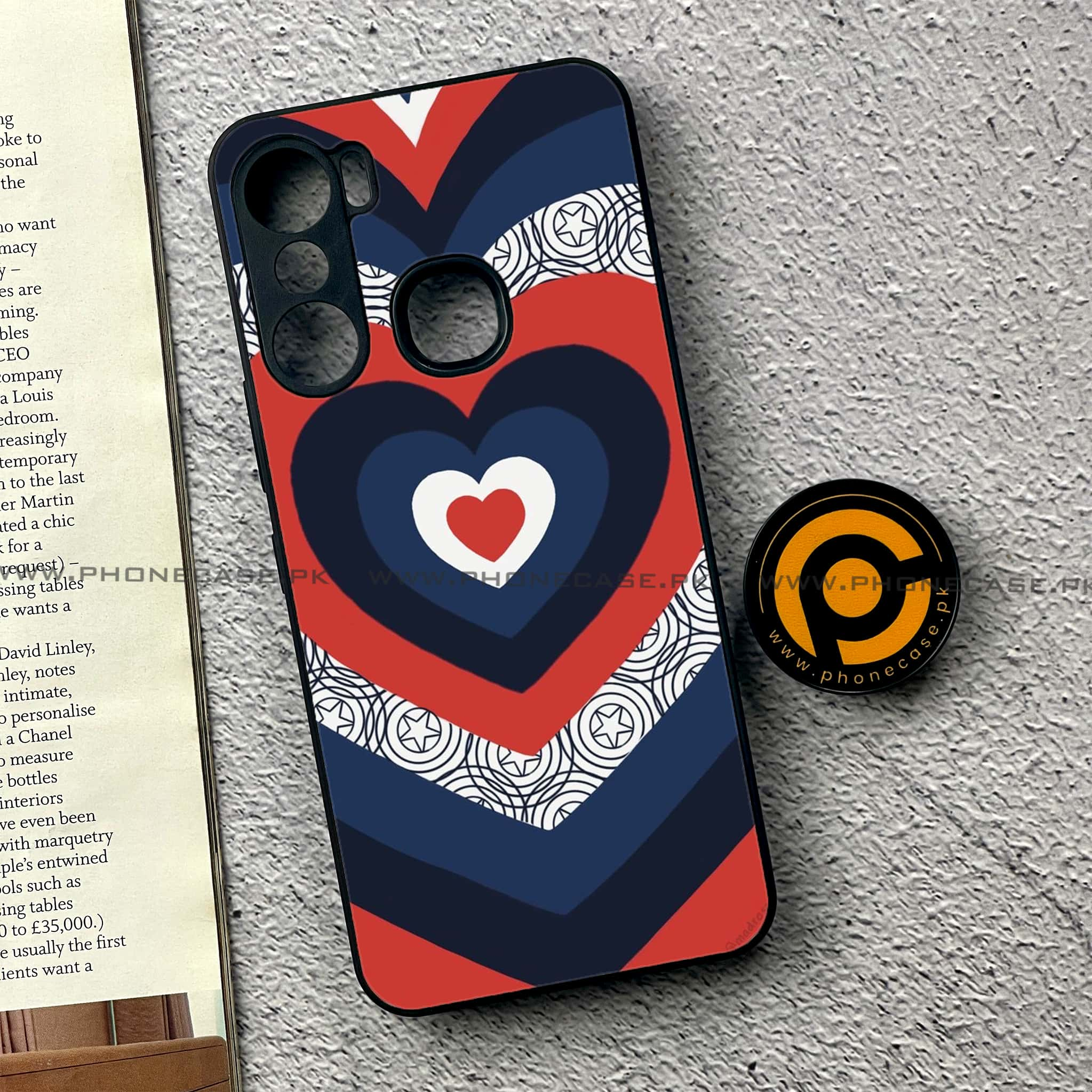 Infinix Hot 12 Pro - Heart Beat 2.0 Series - Premium Printed Glass soft Bumper shock Proof Case