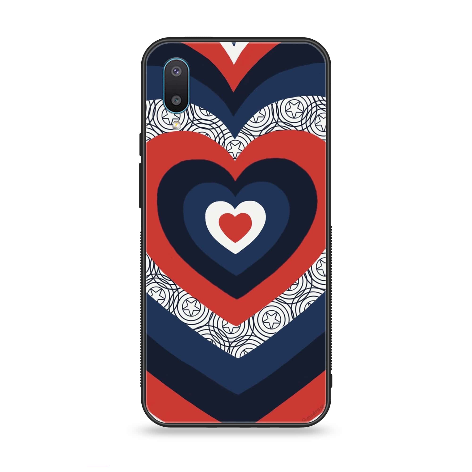 Samsung Galaxy A02 - Heart Beat 2.0 Series - Premium Printed Glass soft Bumper shock Proof Case