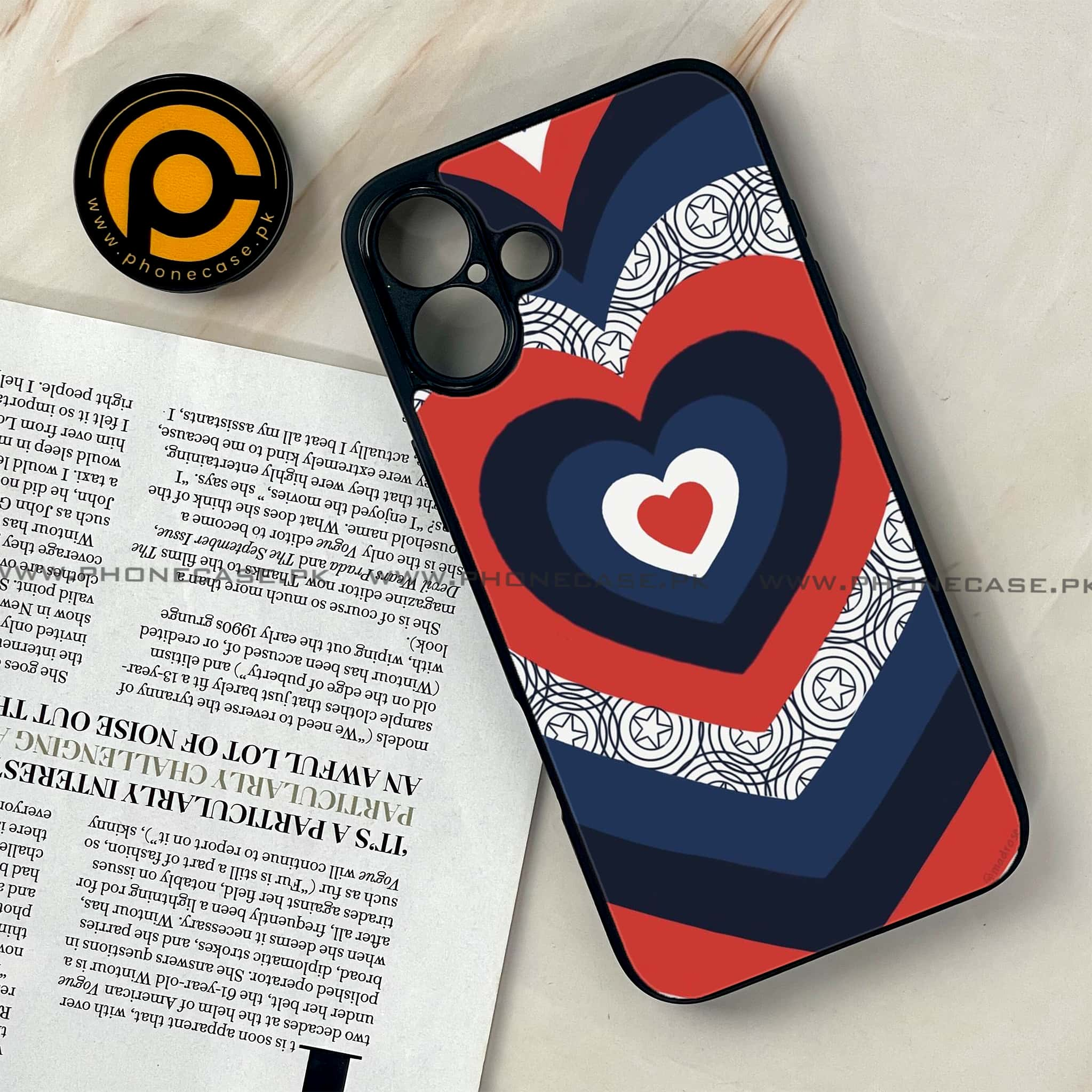 iPhone 16 Plus - Heart Beat 2.0 Series - Premium Printed Glass soft Bumper shock Proof Case