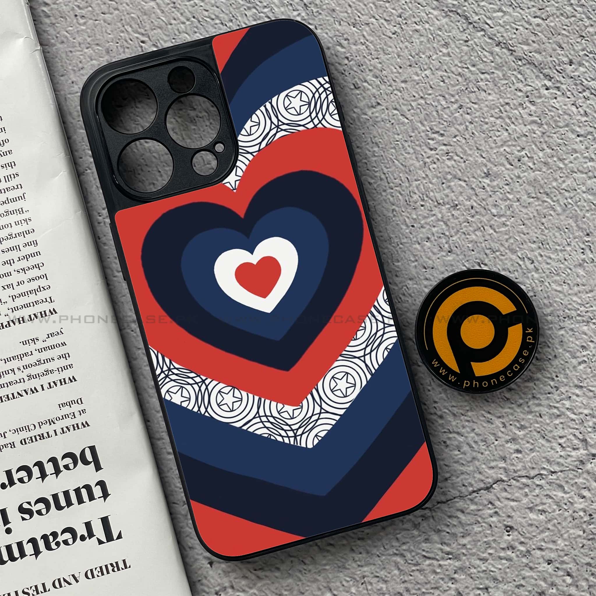 iPhone 15 Pro - Heart Beat 2.0 Series - Premium Metal Printed soft Bumper shock Proof Case