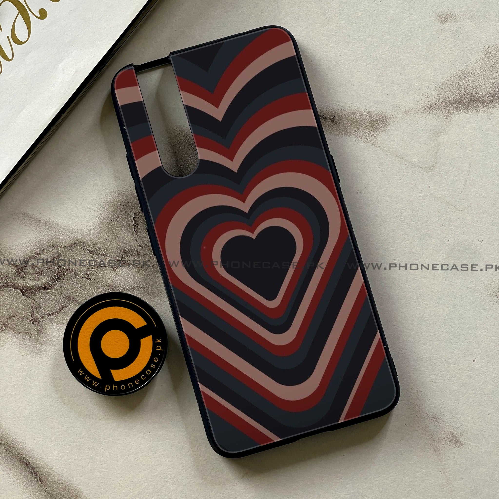 Vivo V15 Pro - Heart Beat 2.0 Series - Premium Printed Glass soft Bumper shock Proof Case