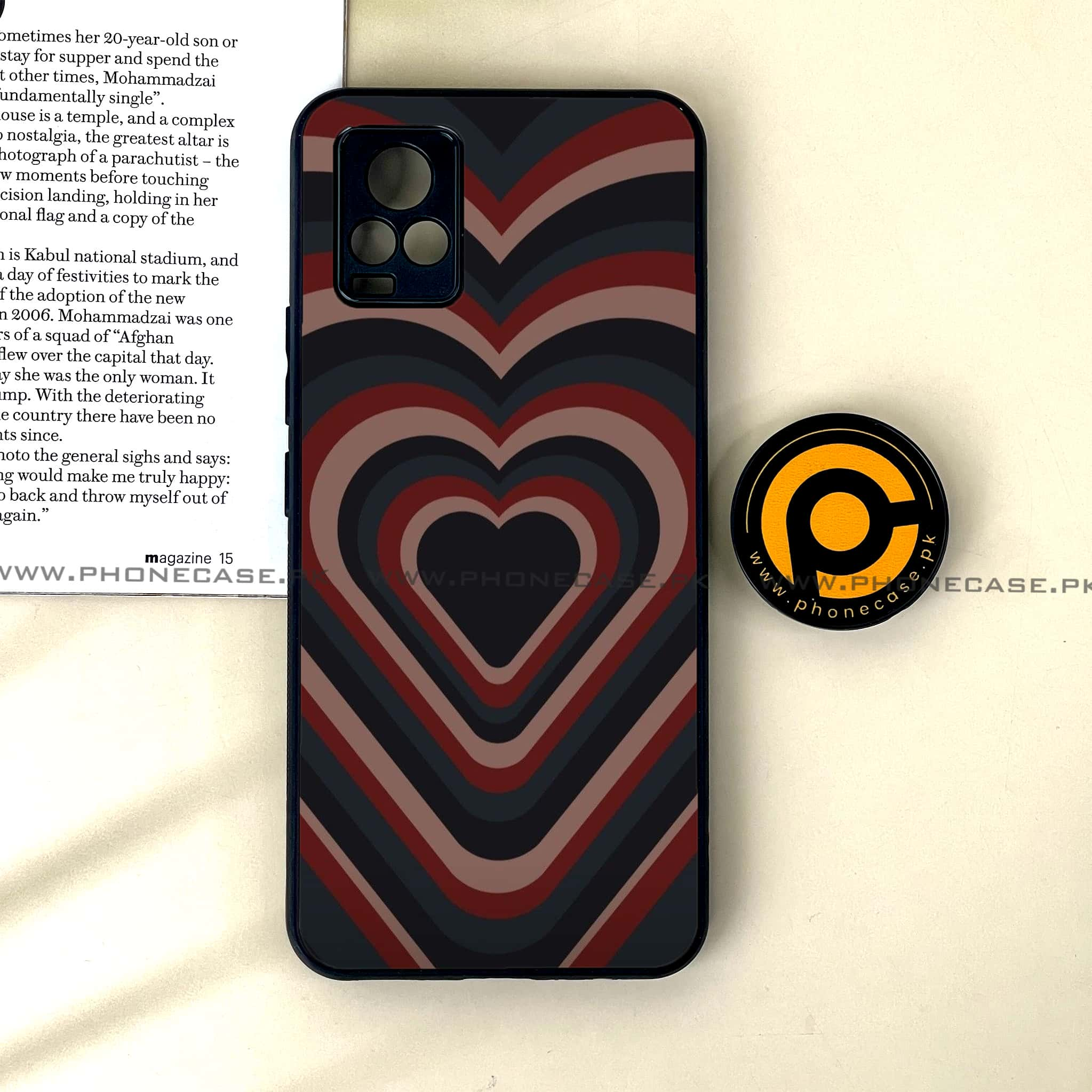 Vivo V20 - Heart Beat 2.0 Series - Premium Printed Glass soft Bumper shock Proof Case