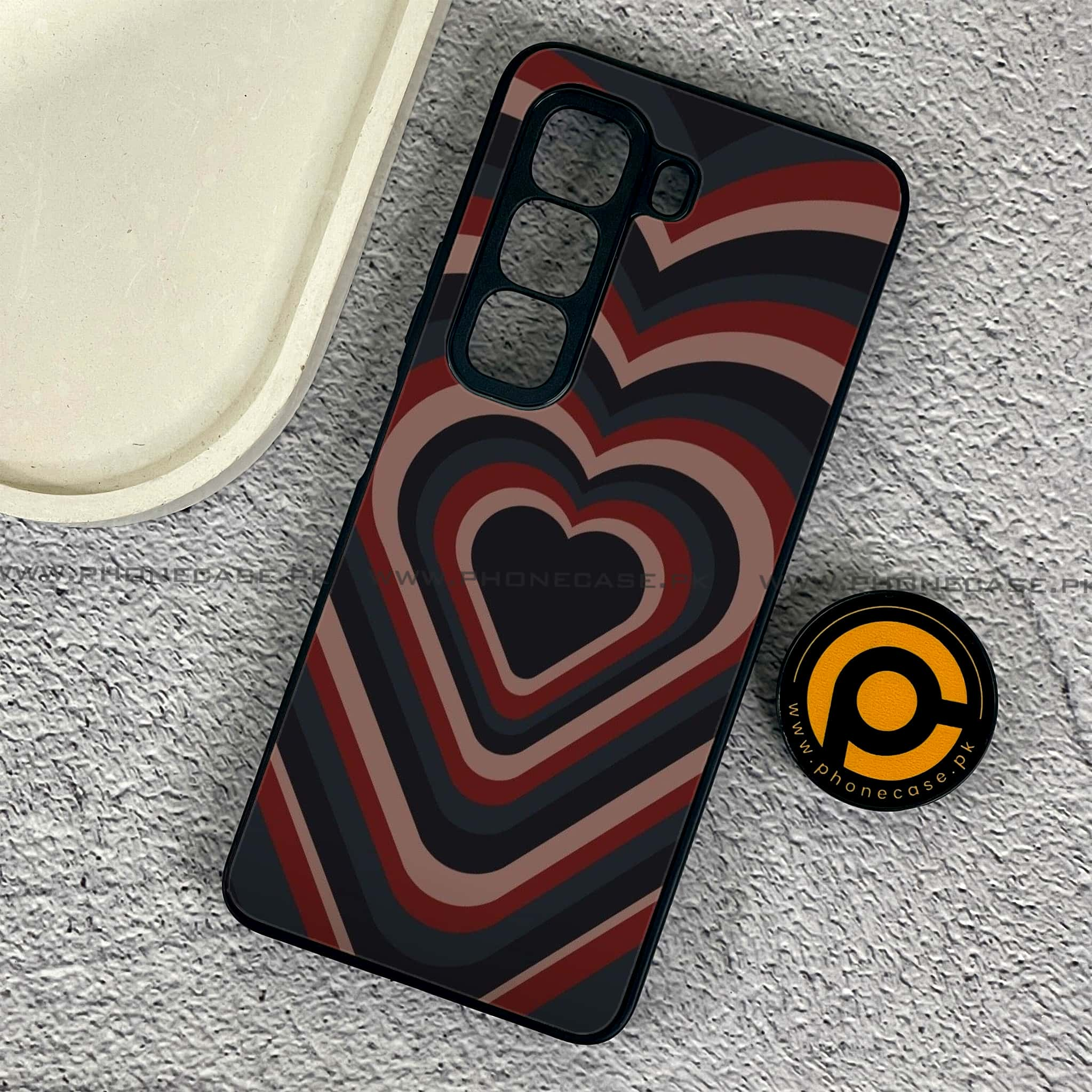 Infinix Hot 50 Pro - Heart Beat 2.0 Series - Premium Printed Glass soft Bumper shock Proof Case