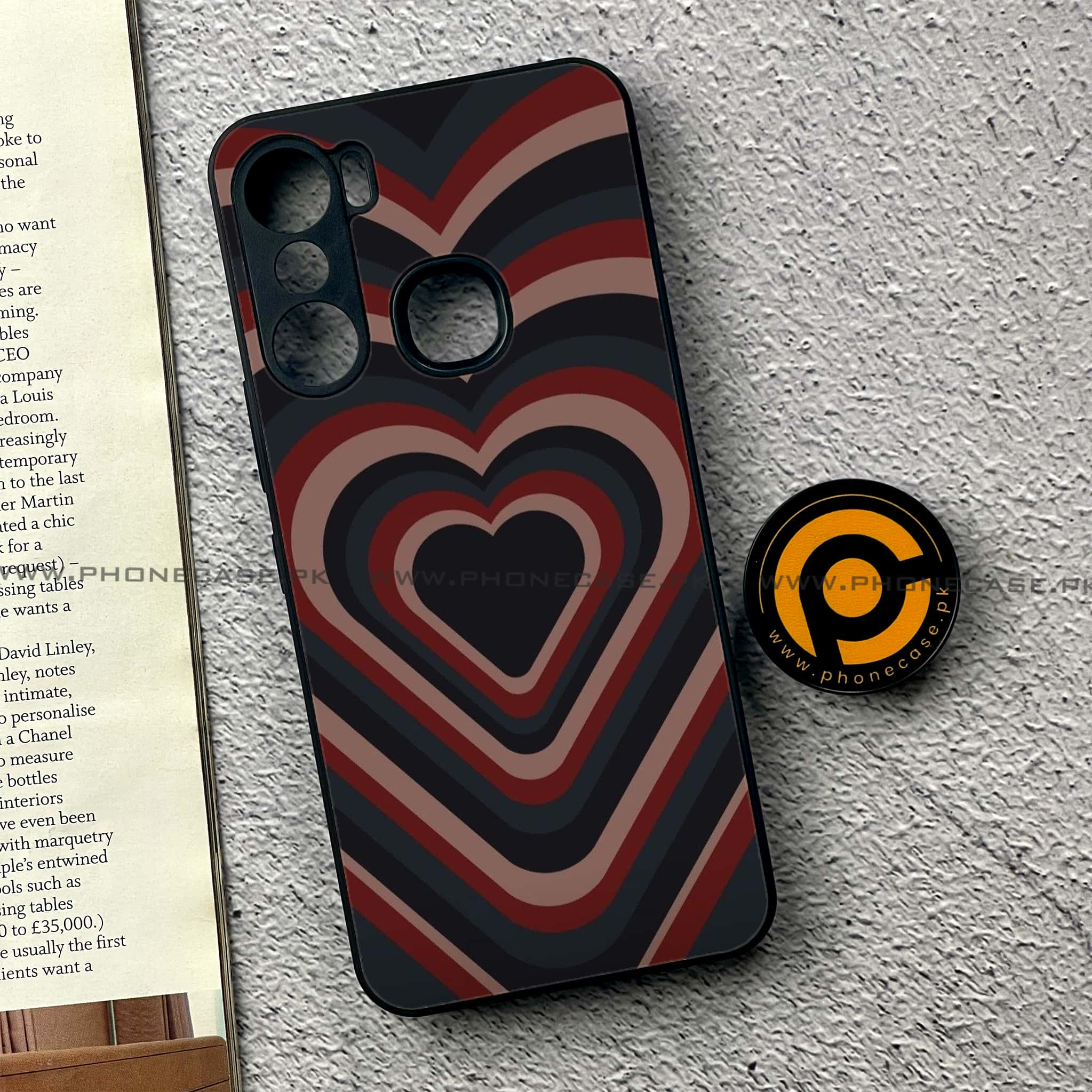 Infinix Hot 12 Pro - Heart Beat 2.0 Series - Premium Printed Glass soft Bumper shock Proof Case