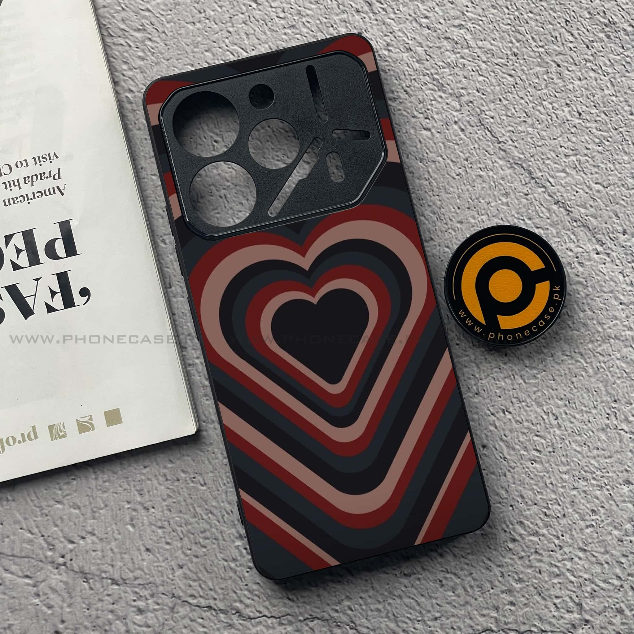 Tecno Pova 6 Pro - Heart Beat 2.0 Series - Premium Printed Glass soft Bumper shock Proof Case