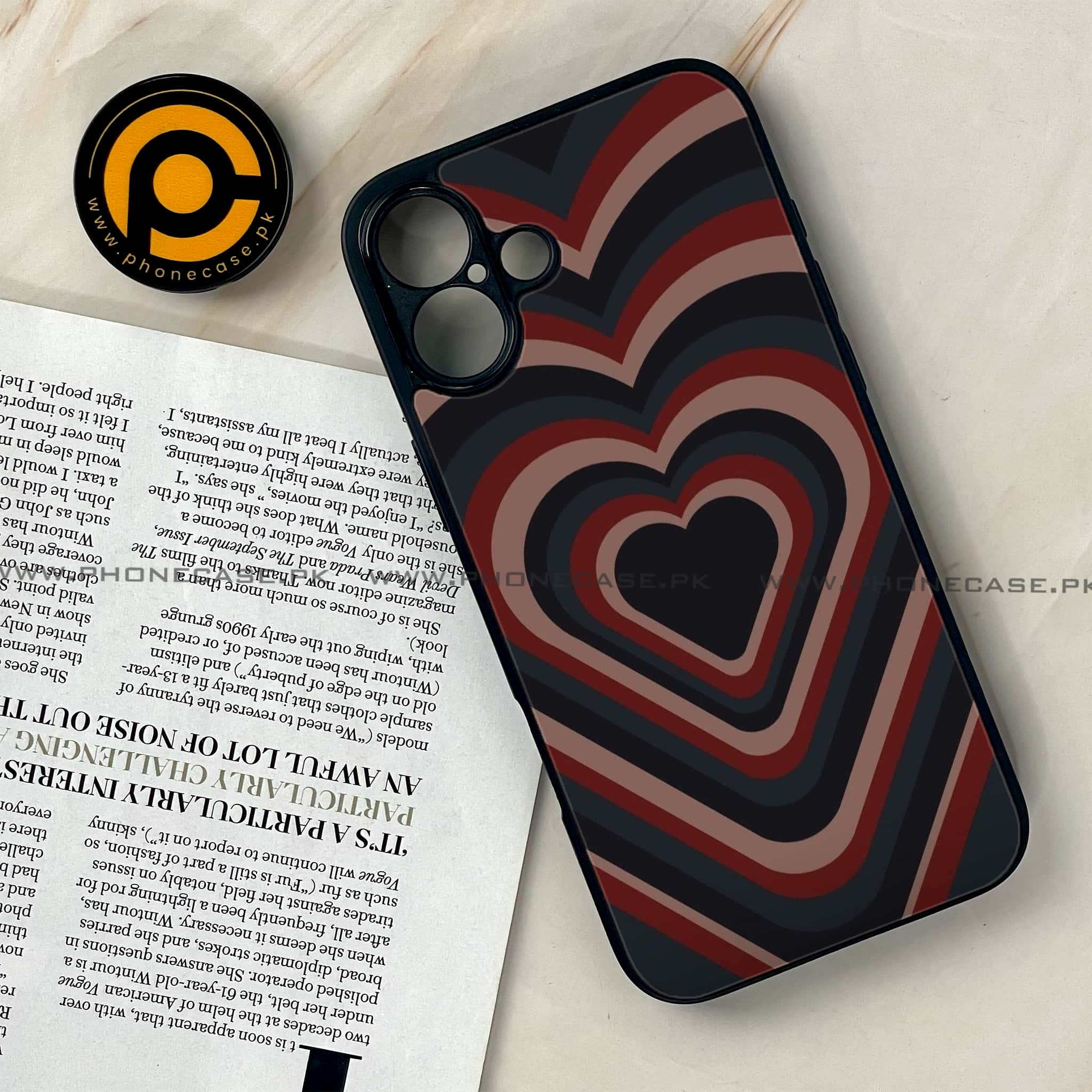 iPhone 16 Plus - Heart Beat 2.0 Series - Premium Printed Glass soft Bumper shock Proof Case