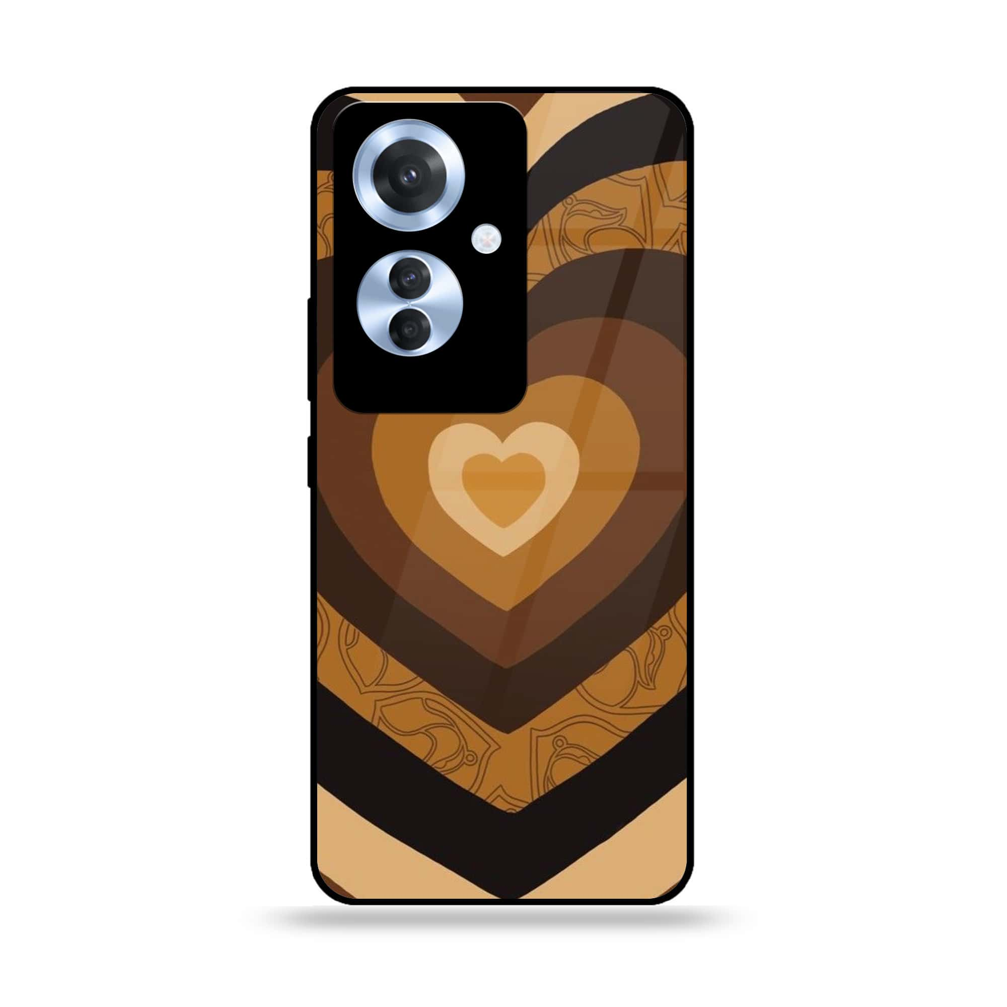 Oppo Reno 11F - Heart Beat 2.0 Series - Premium Printed Glass soft Bumper shock Proof Case