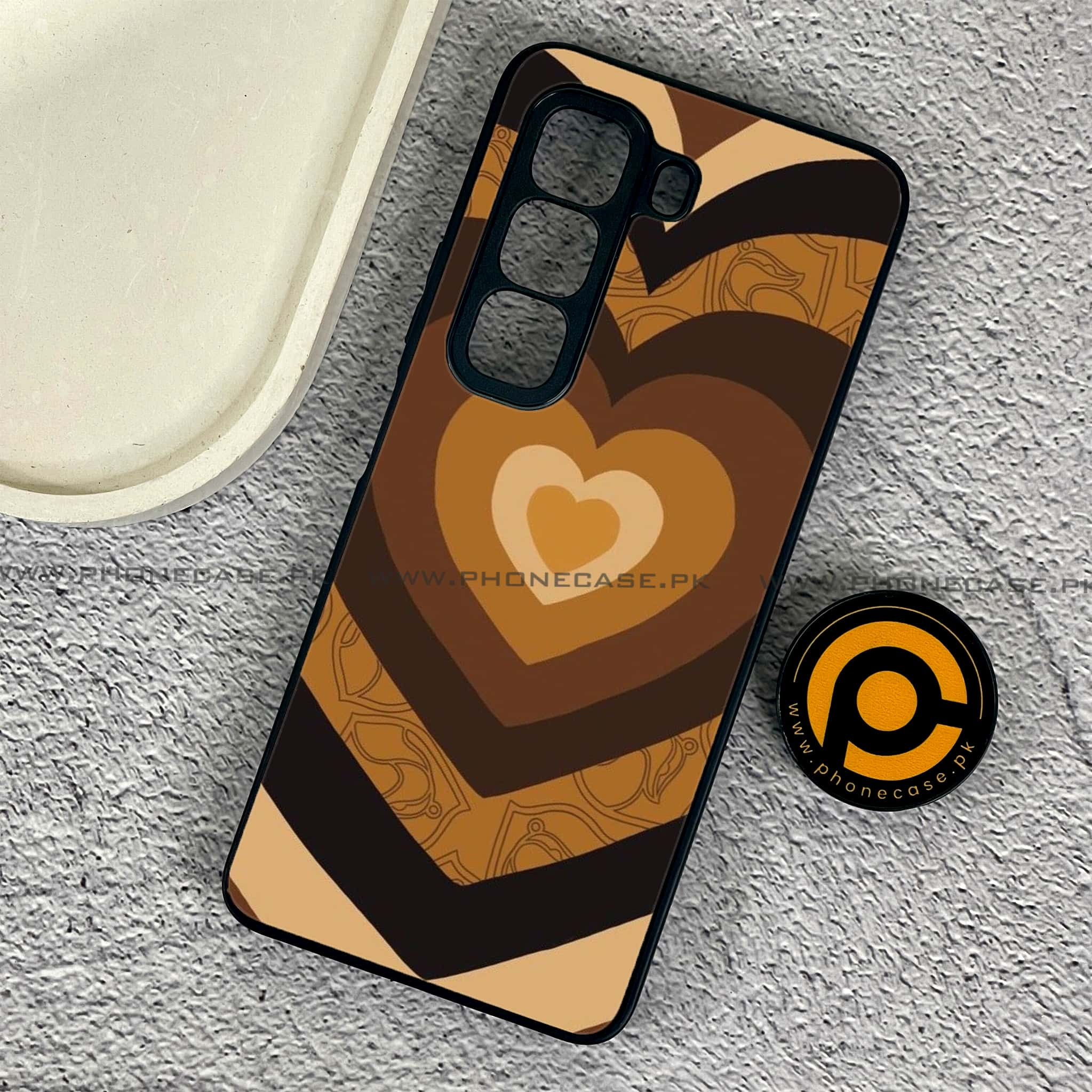 Infinix Hot 50 Pro - Heart Beat 2.0 Series - Premium Printed Glass soft Bumper shock Proof Case