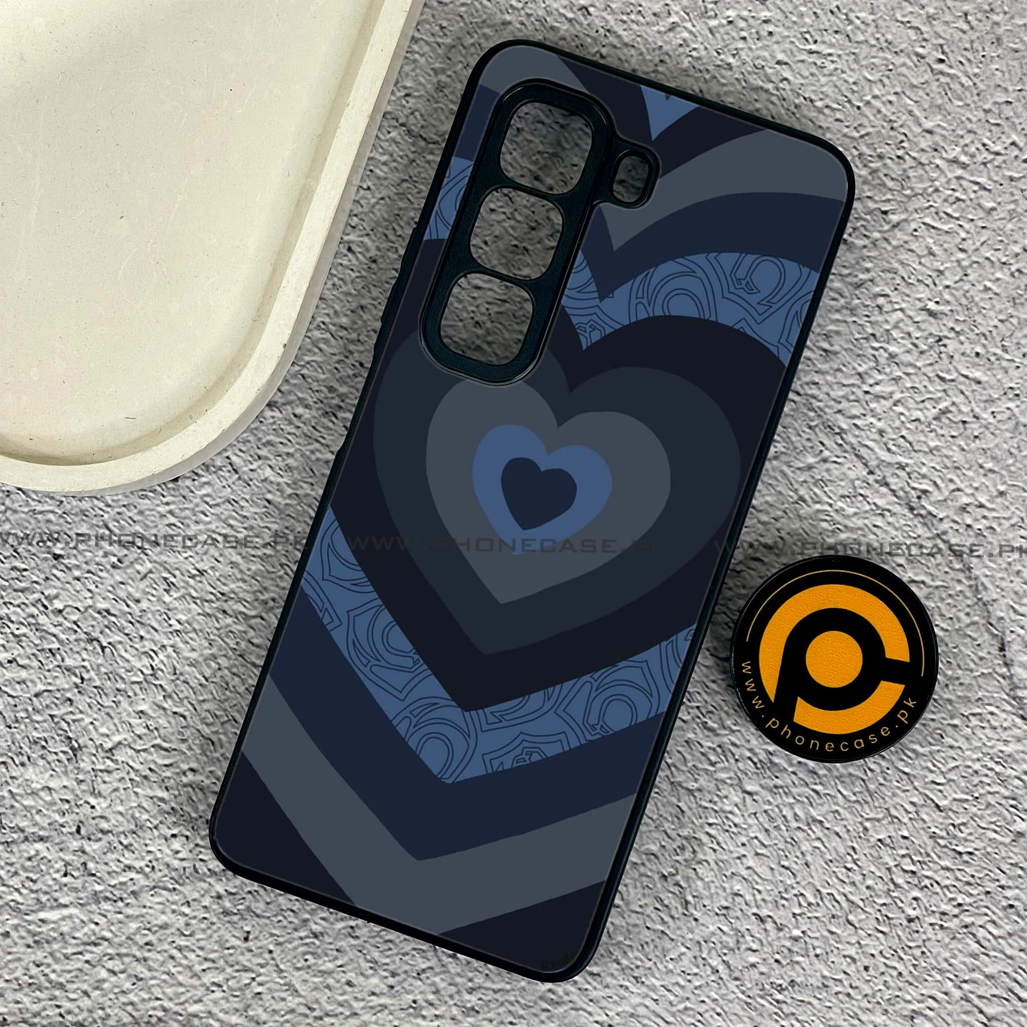 Infinix Hot 50 Pro - Heart Beat 2.0 Series - Premium Printed Glass soft Bumper shock Proof Case