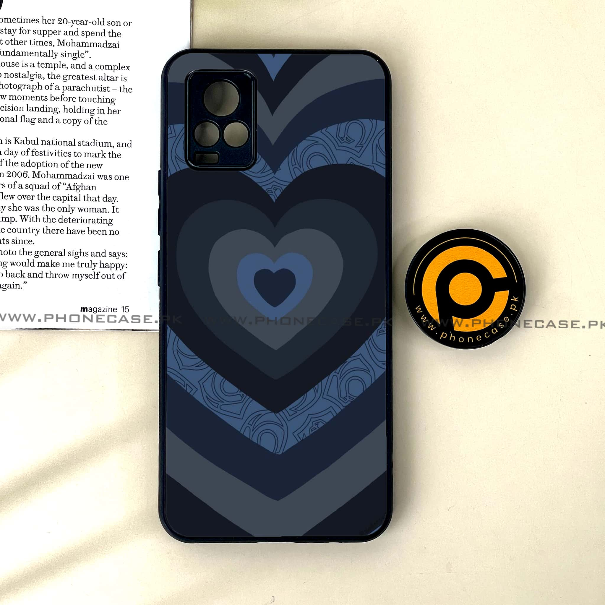 Vivo V20 - Heart Beat 2.0 Series - Premium Printed Glass soft Bumper shock Proof Case