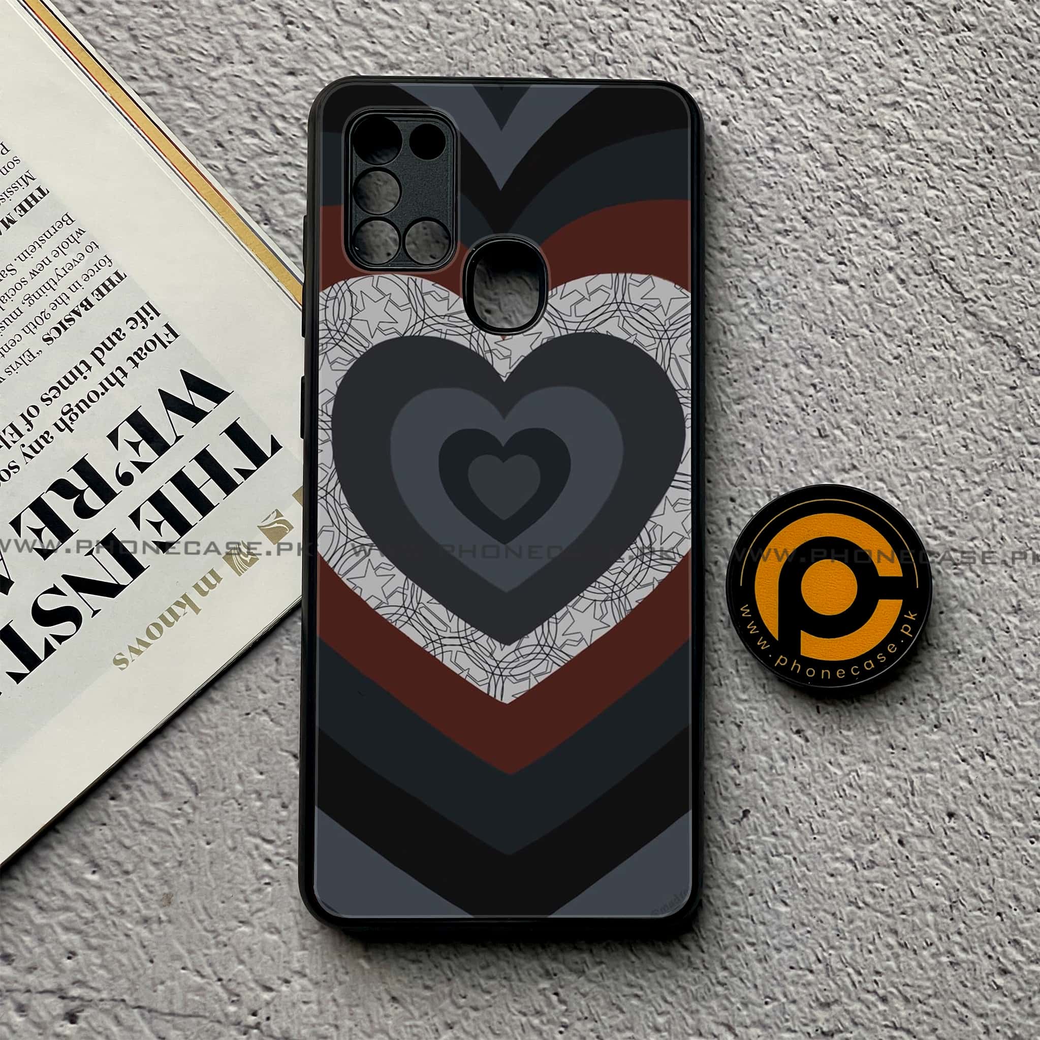 Samsung Galaxy A21s - Heart Beat 2.0 Series - Premium Printed Glass soft Bumper shock Proof Case