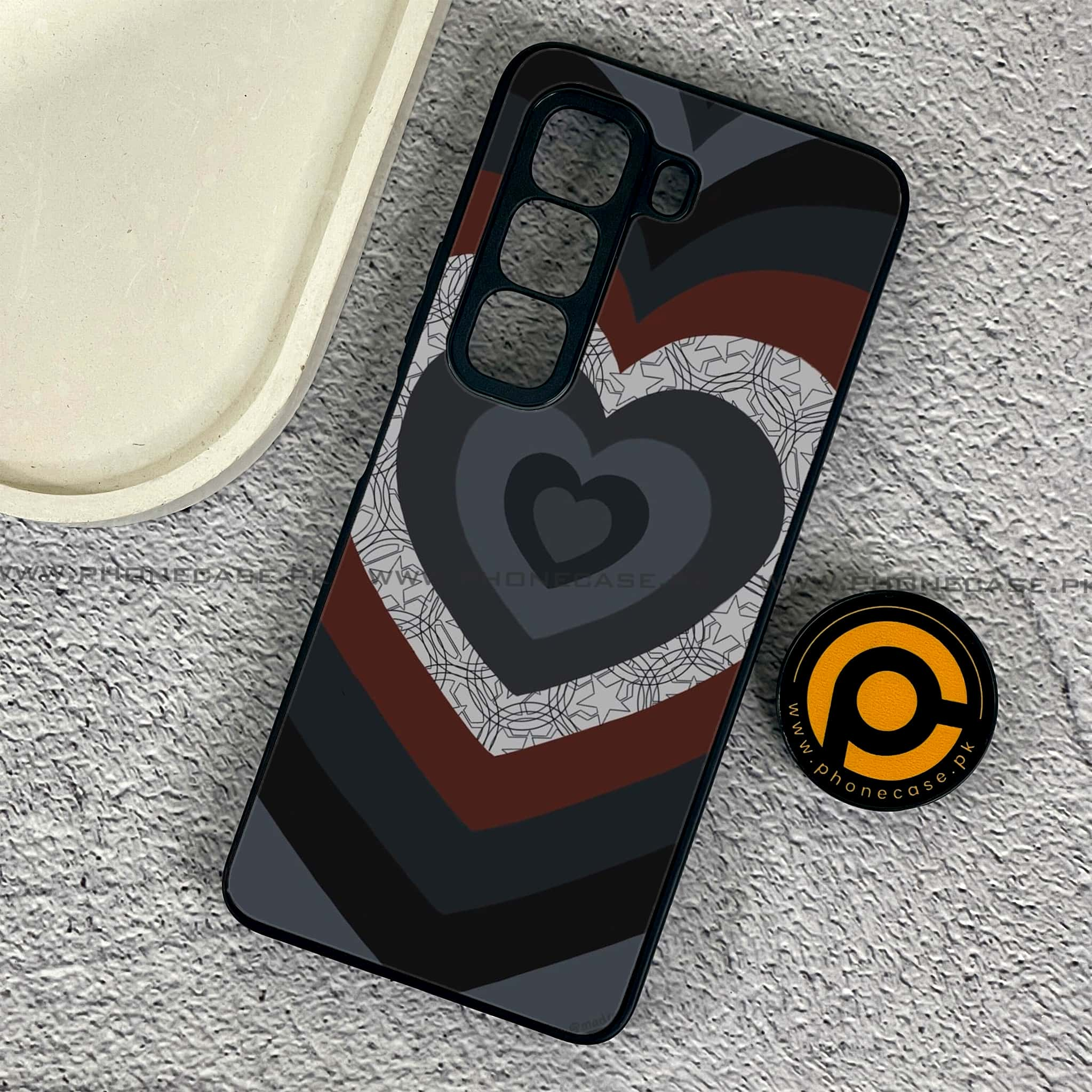 Infinix Hot 50 Pro - Heart Beat 2.0 Series - Premium Printed Glass soft Bumper shock Proof Case