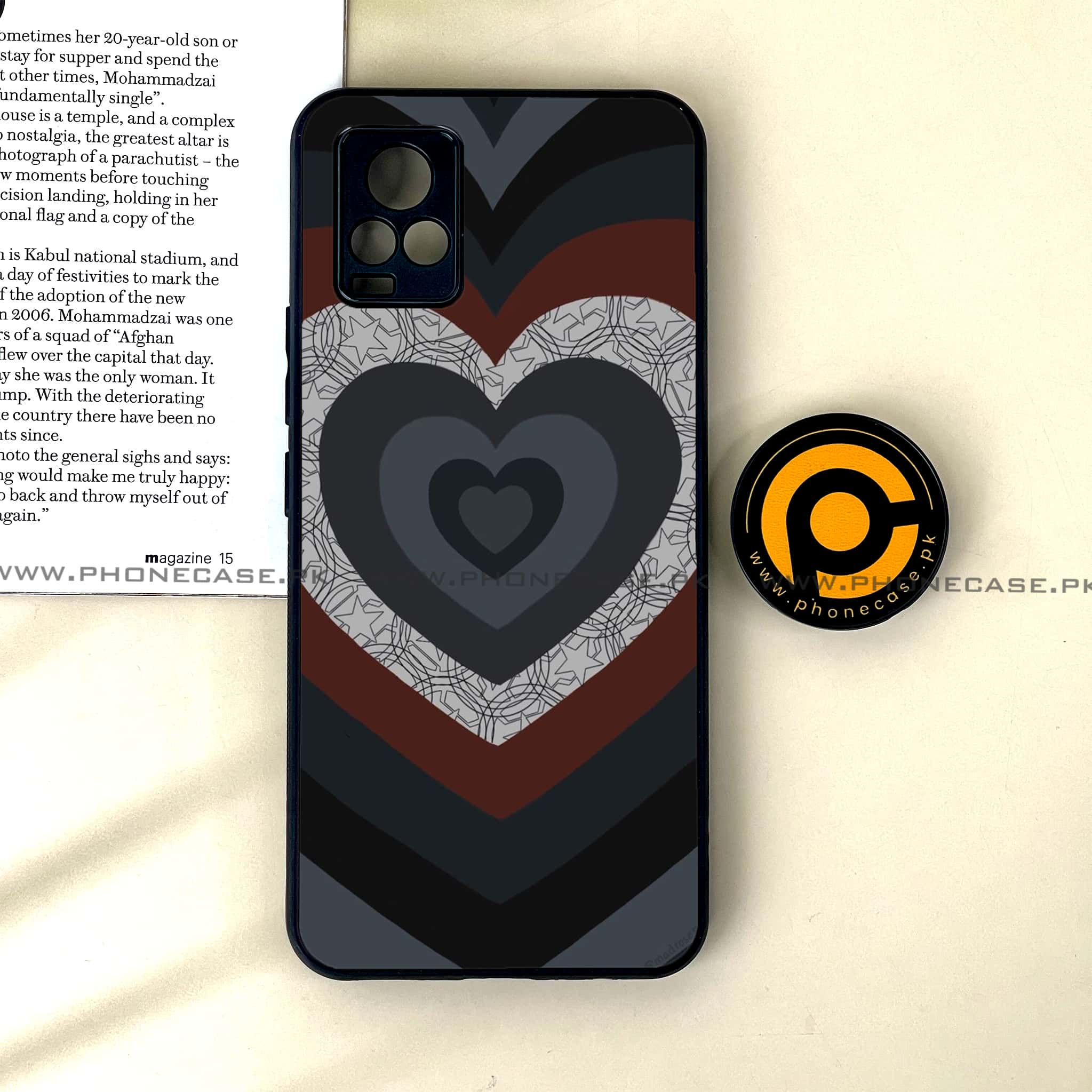 Vivo V20 - Heart Beat 2.0 Series - Premium Printed Glass soft Bumper shock Proof Case