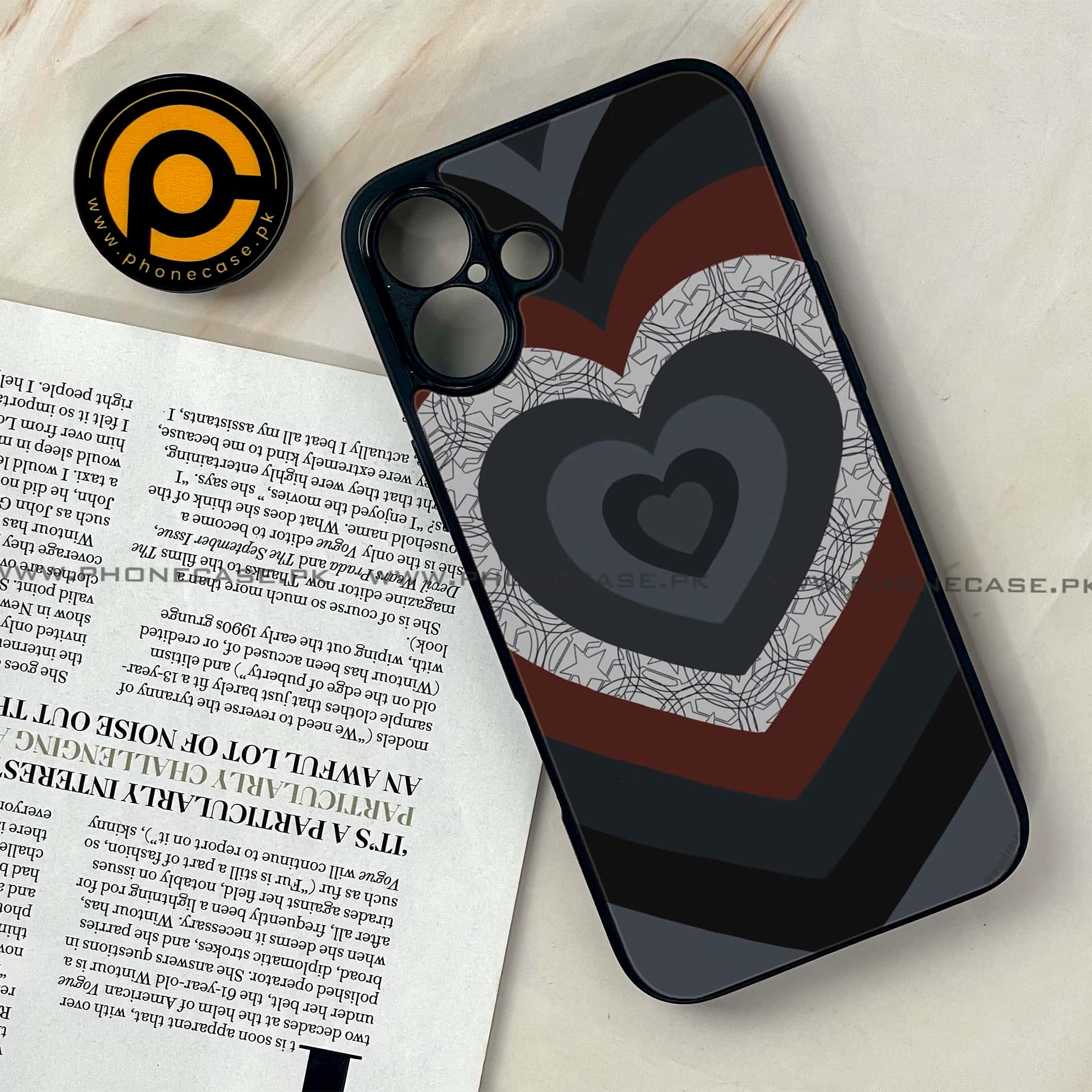 iPhone 16 Plus - Heart Beat 2.0 Series - Premium Printed Glass soft Bumper shock Proof Case