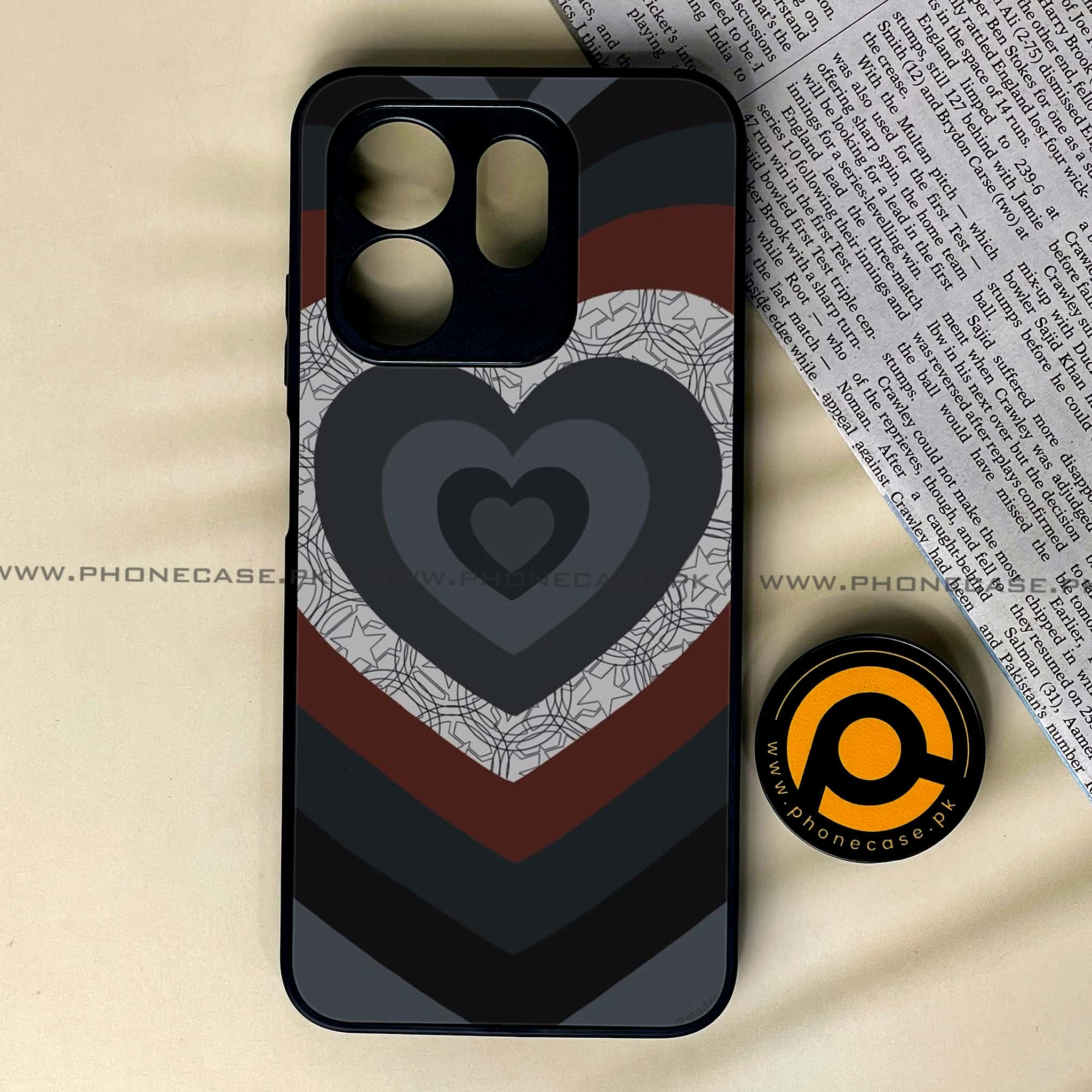 Infinix Hot 50i - Heart Beat 2.0 Series - Premium Printed Glass soft Bumper shock Proof Case