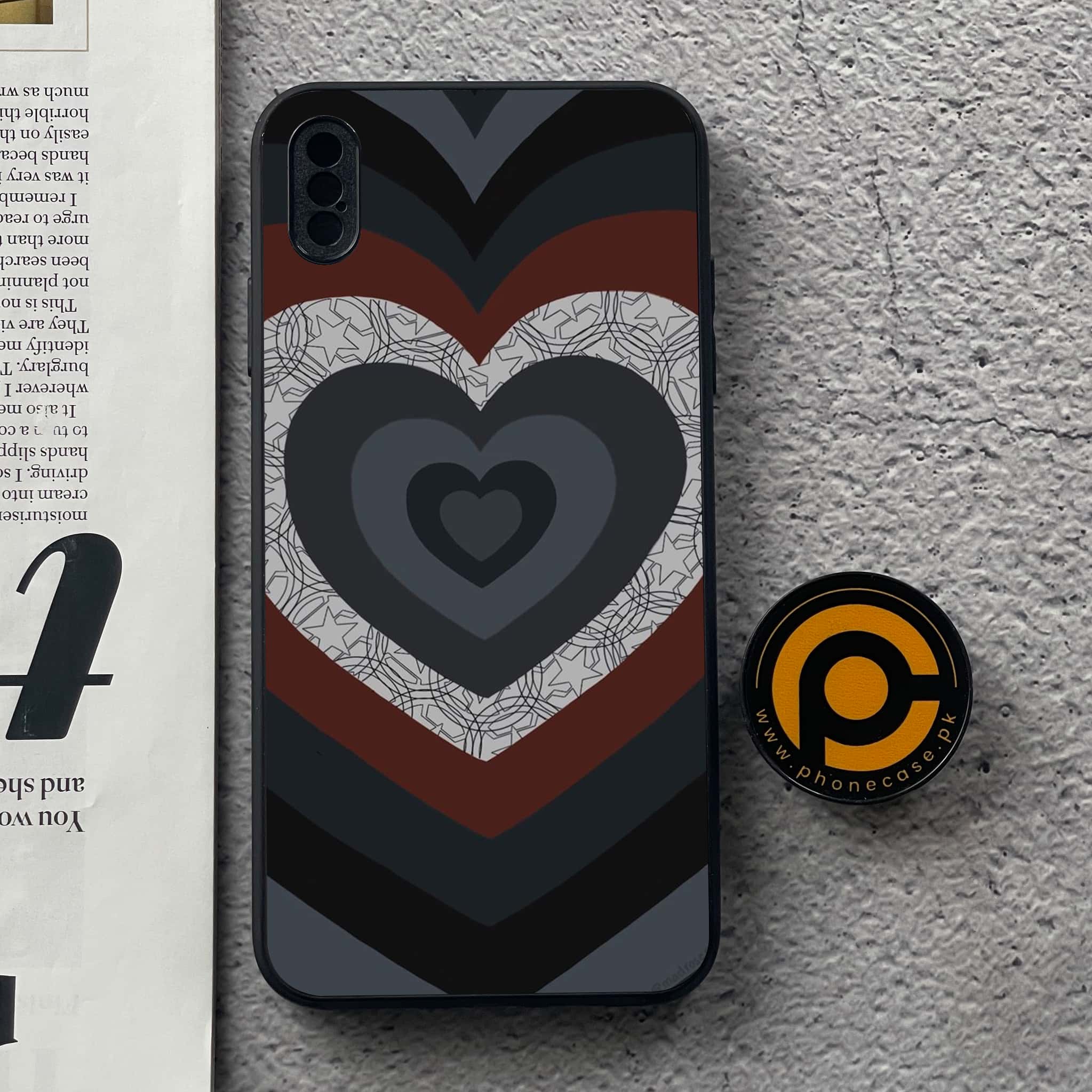 iPhone XS Max - Heart Beat 2.0 Series - Premium Metal Printed soft Bumper shock Proof Case