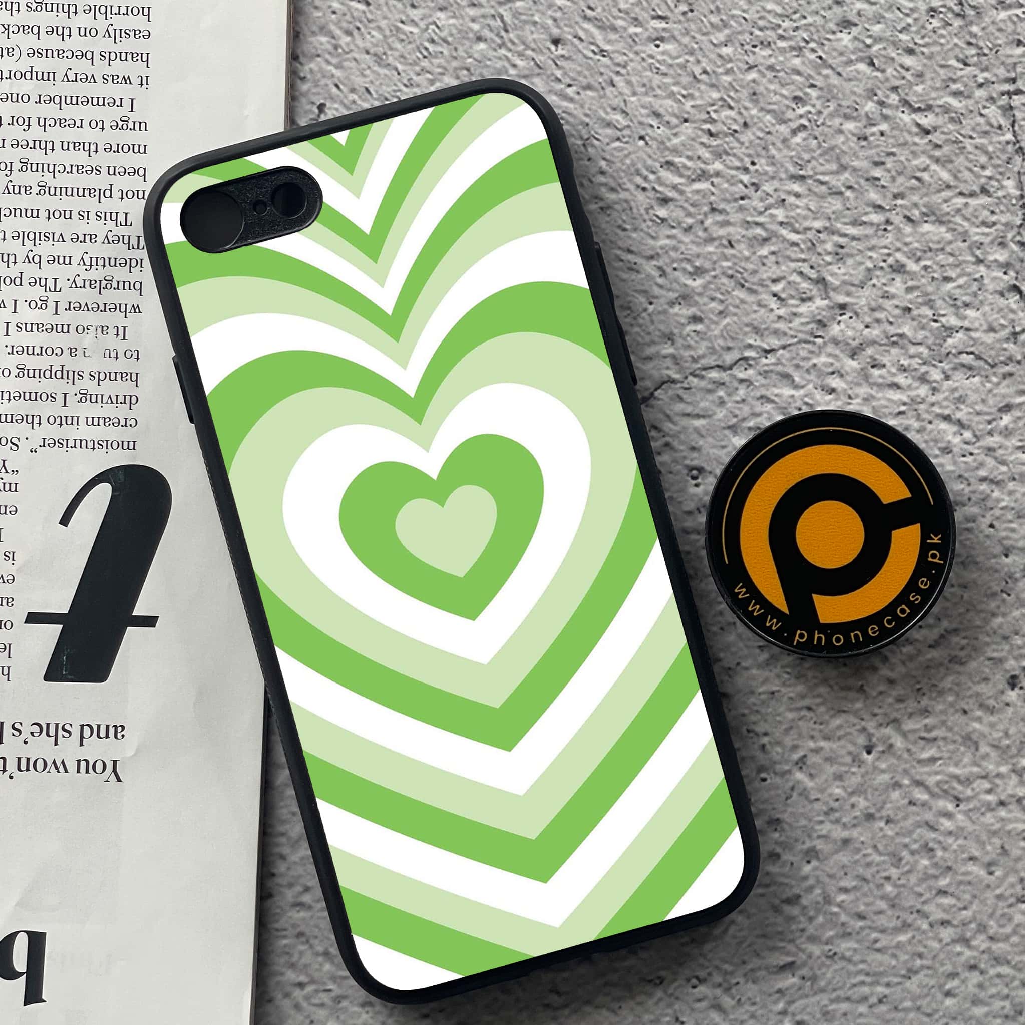 iPhone 7 / 8 - Heart Beat Series - Premium Printed Glass soft Bumper shock Proof Case