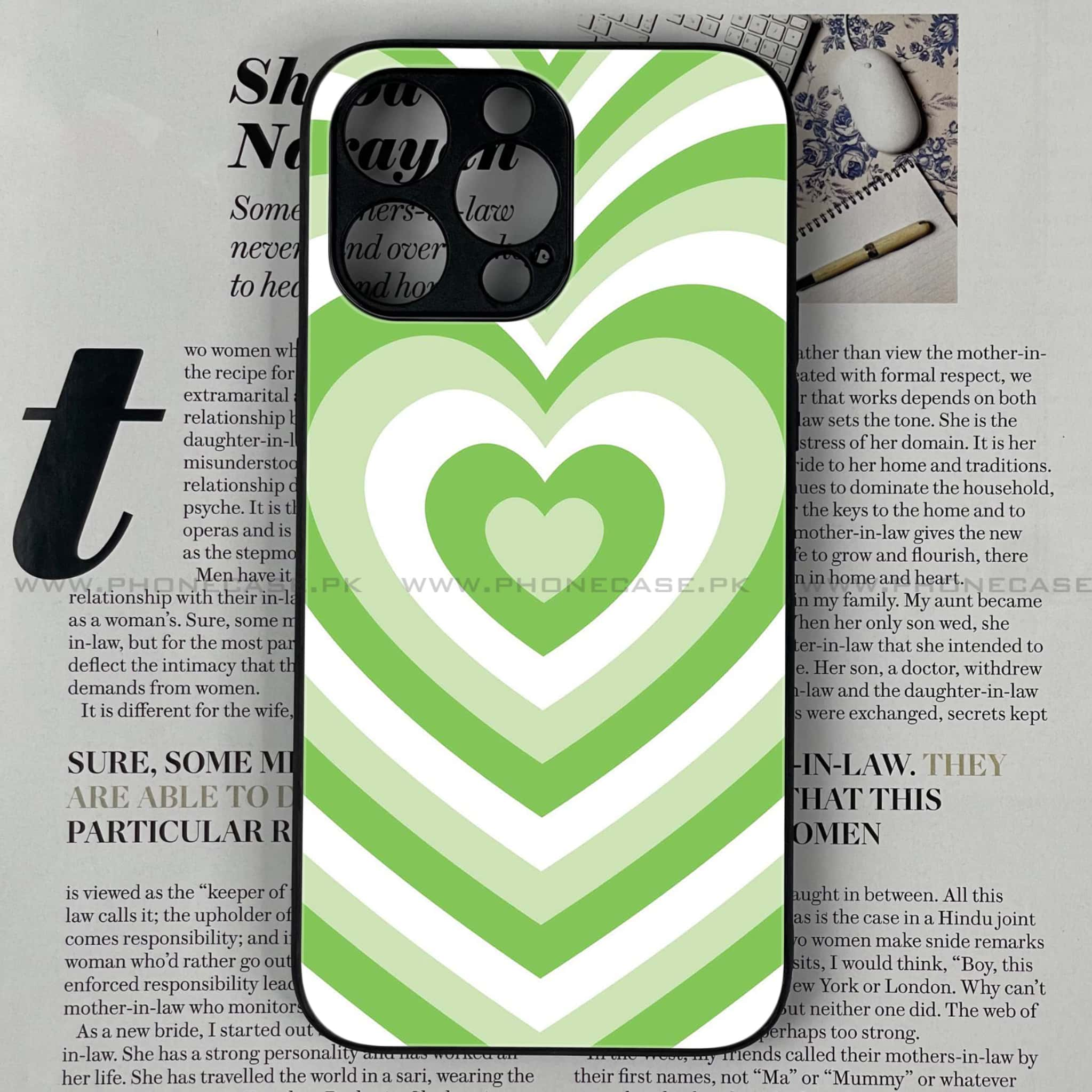 iPhone 15 Pro - Heart Beat Series - Premium Printed Glass soft Bumper shock Proof Case