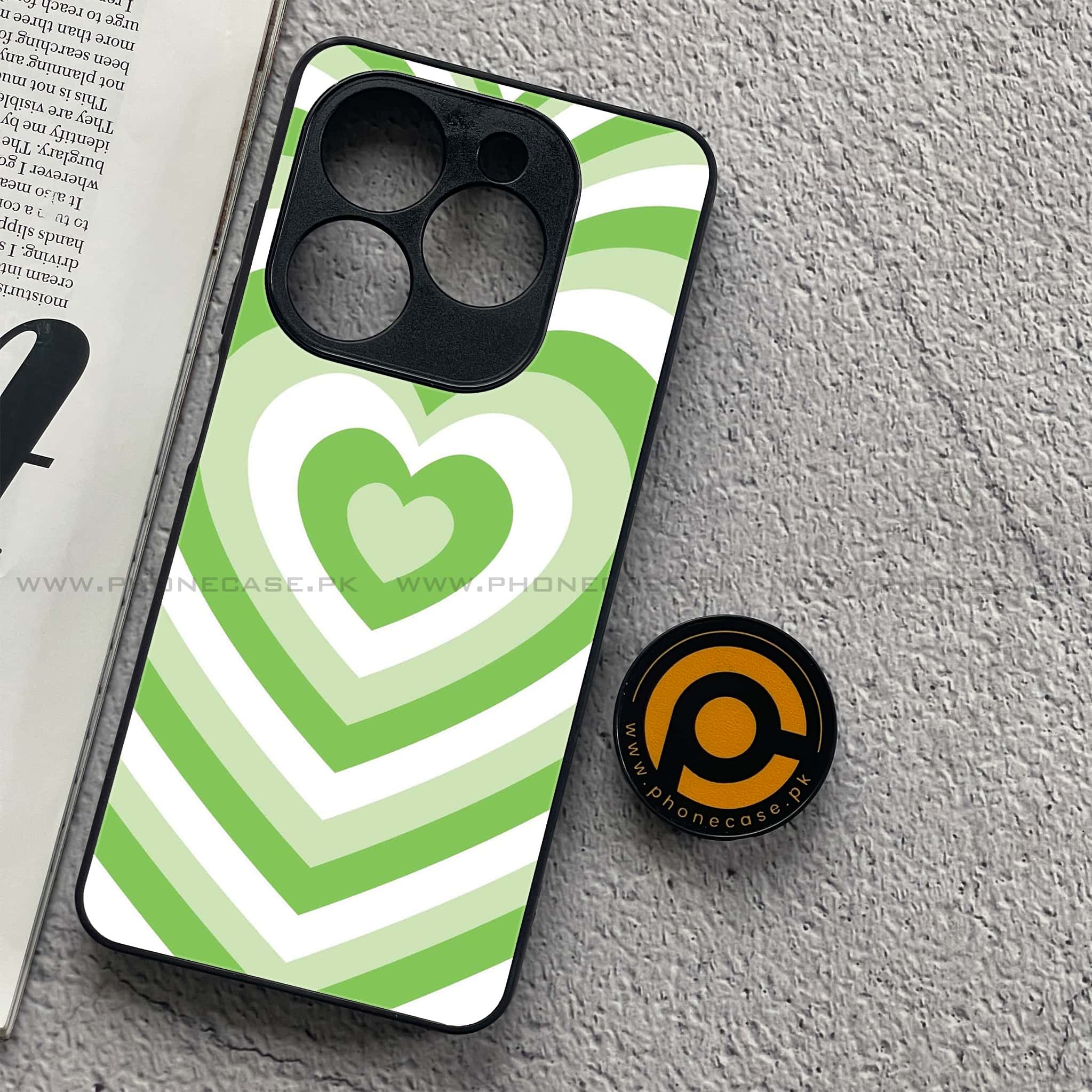 Tecno Spark 20C - Heart Beat Series - Premium Printed Glass soft Bumper shock Proof Case