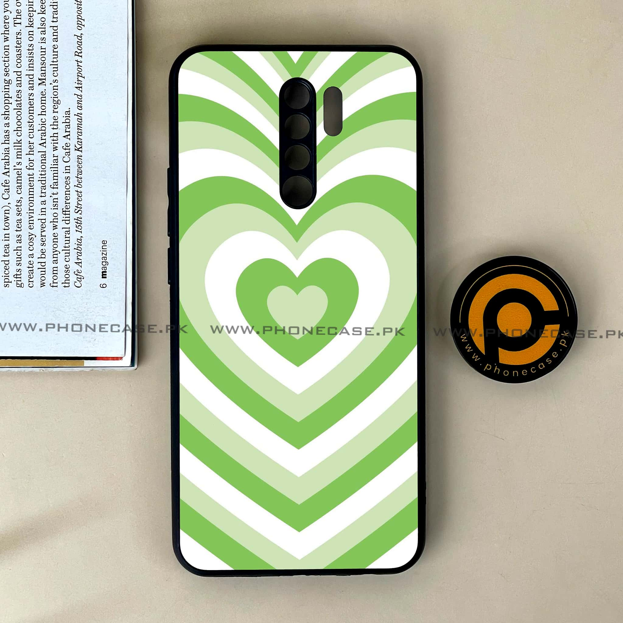 Xiaomi Redmi 9 - Heart Beat Series - Premium Printed Glass soft Bumper shock Proof Case