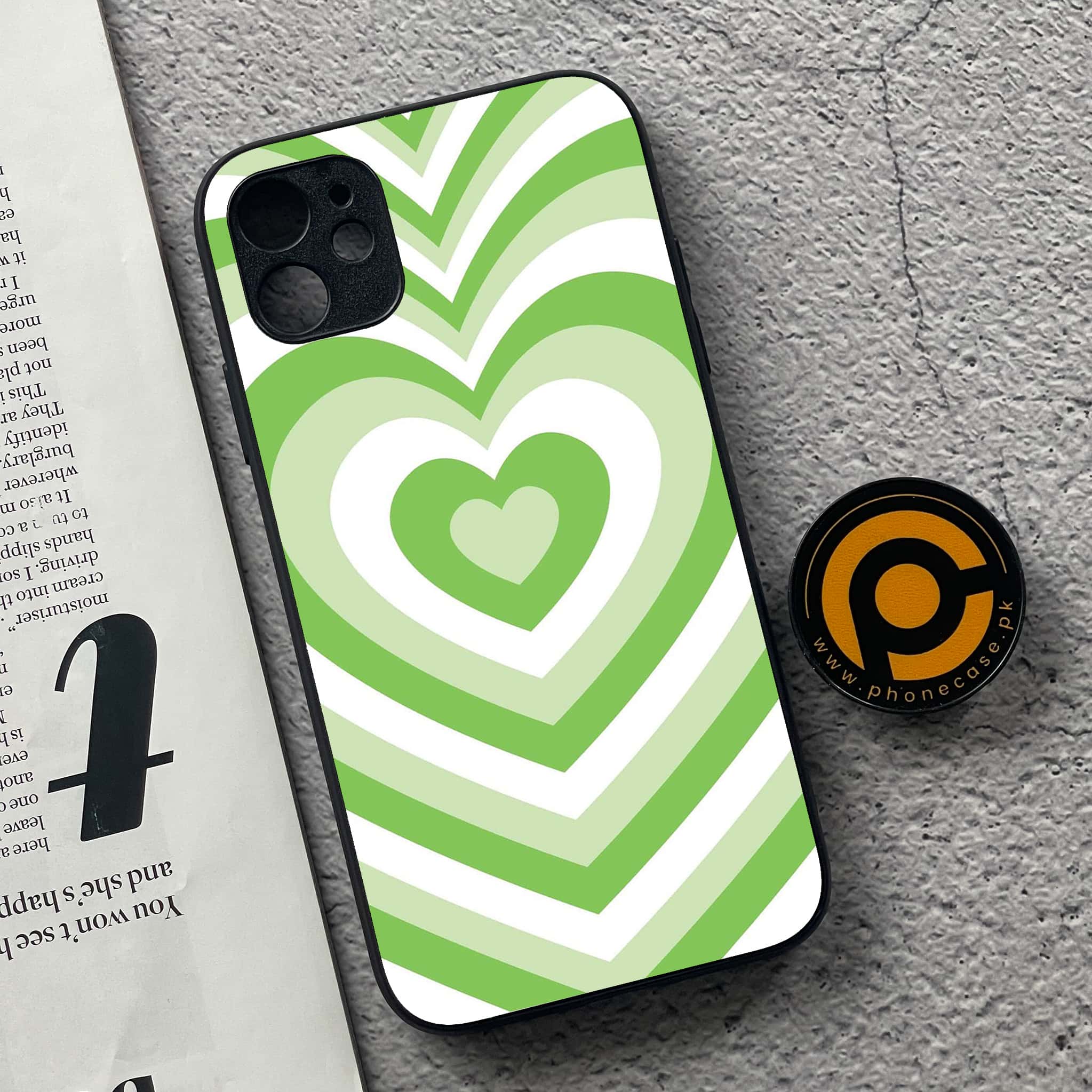 iPhone 11  Heart Beat Series  Premium Printed Glass soft Bumper shock Proof Case