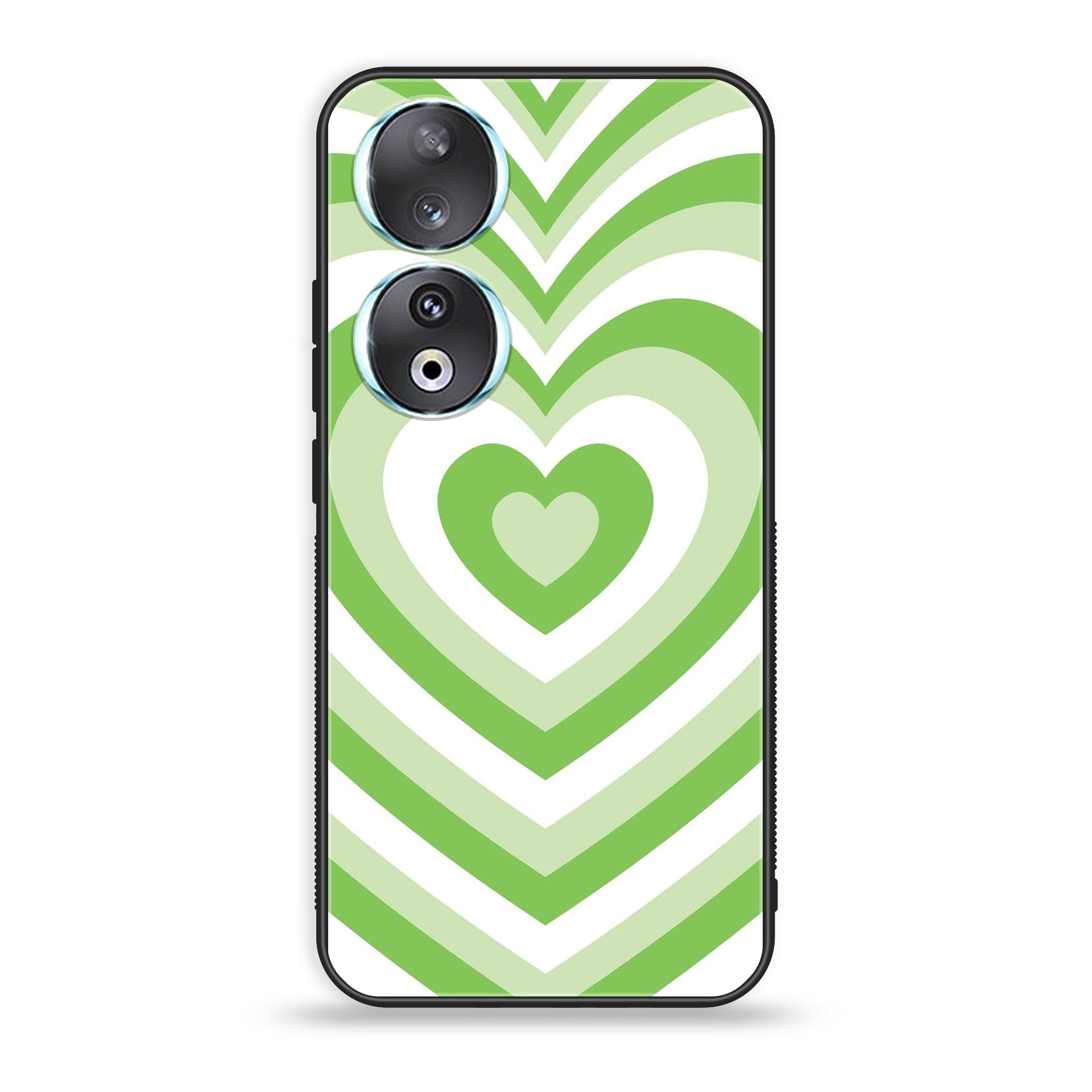 Huawei Honor 90 - Heart Beat Series - Premium Printed Glass soft Bumper shock Proof Case