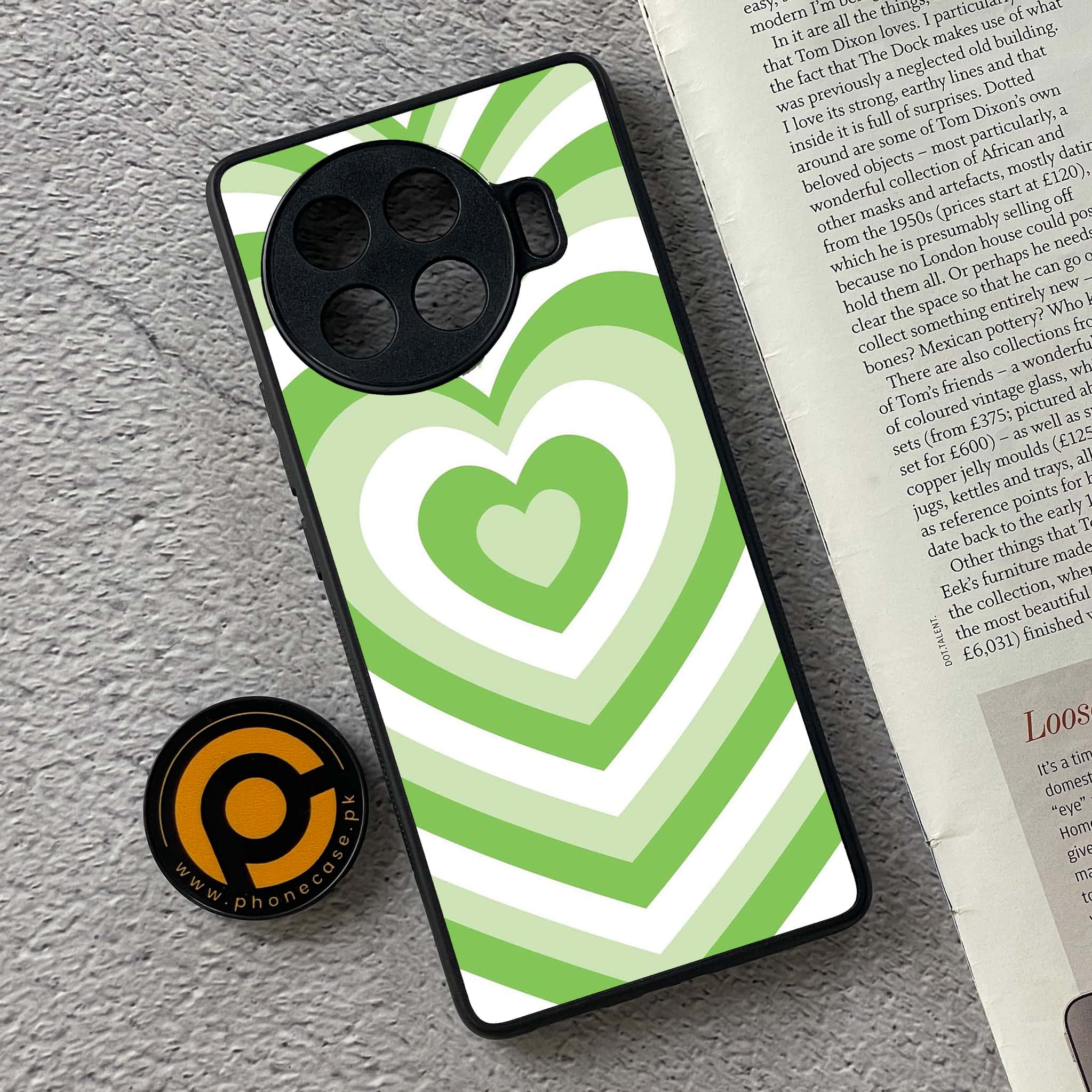 Tecno Spark 20 pro plus - Heart Beat Series - Premium Printed Glass soft Bumper shock Proof Case