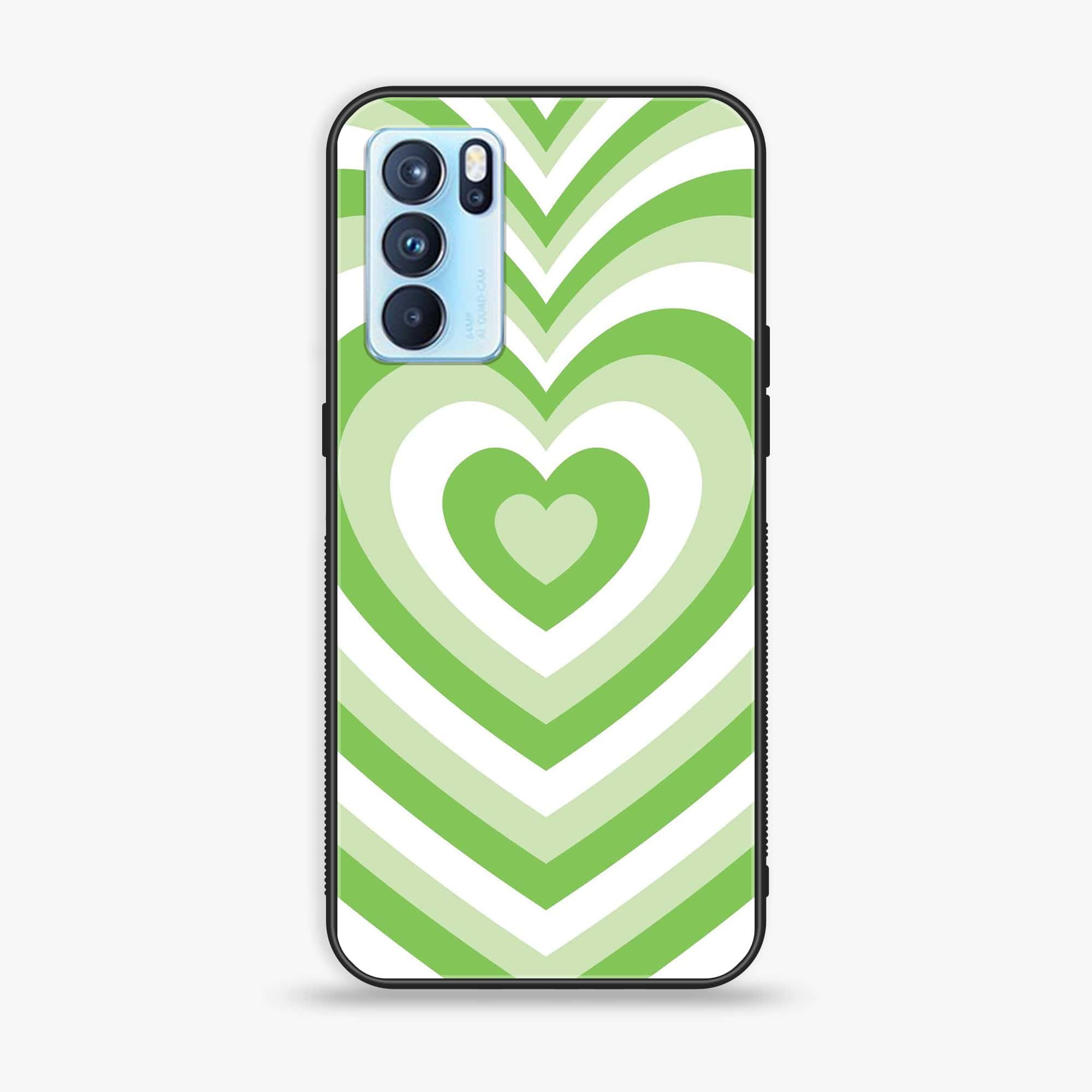 Oppo Reno 6 Pro Heart Beat Series Premium Printed Glass soft Bumper shock Proof Case