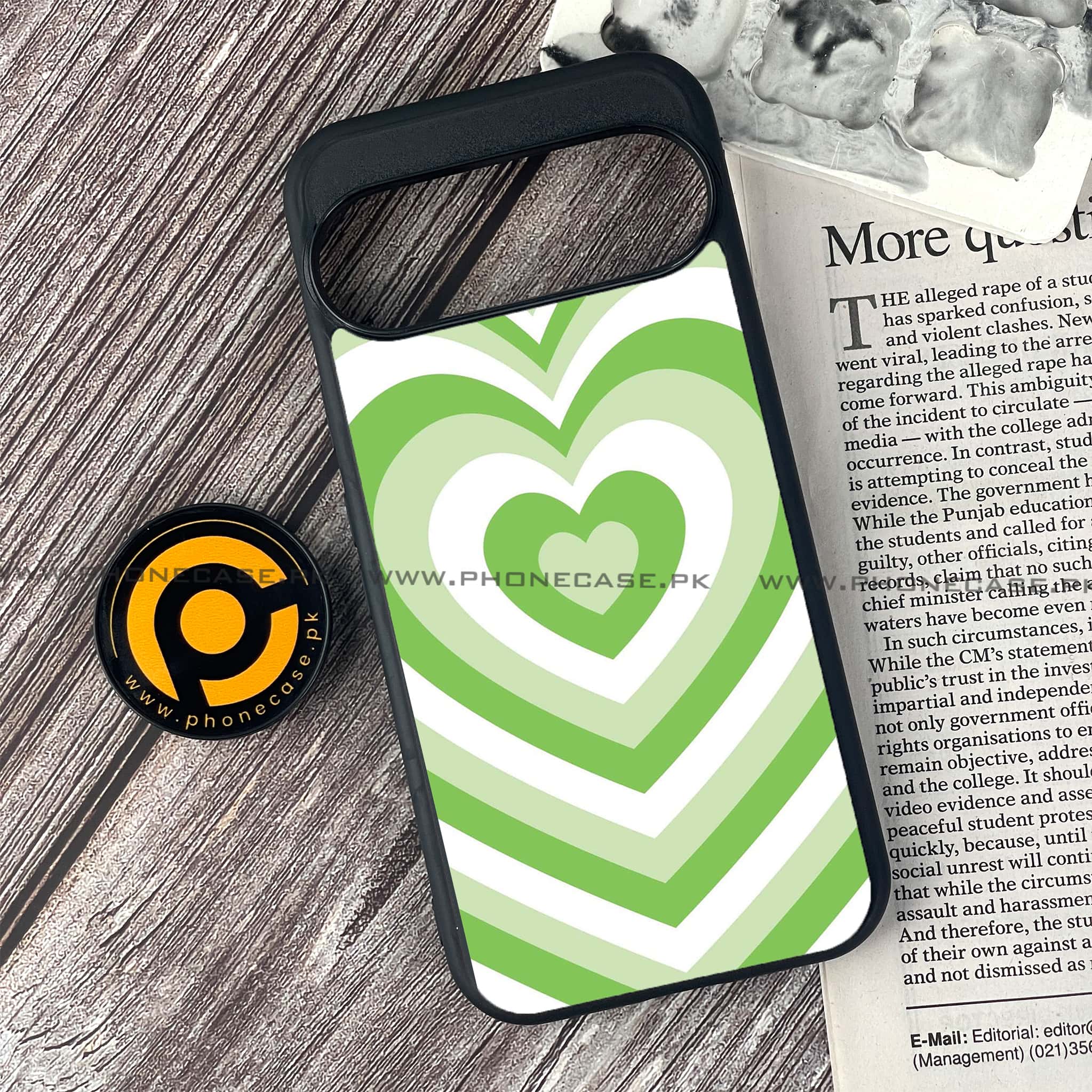 Google Pixel 9 - Heart Beat Series - Premium Metal Printed soft Bumper Shock Proof Case