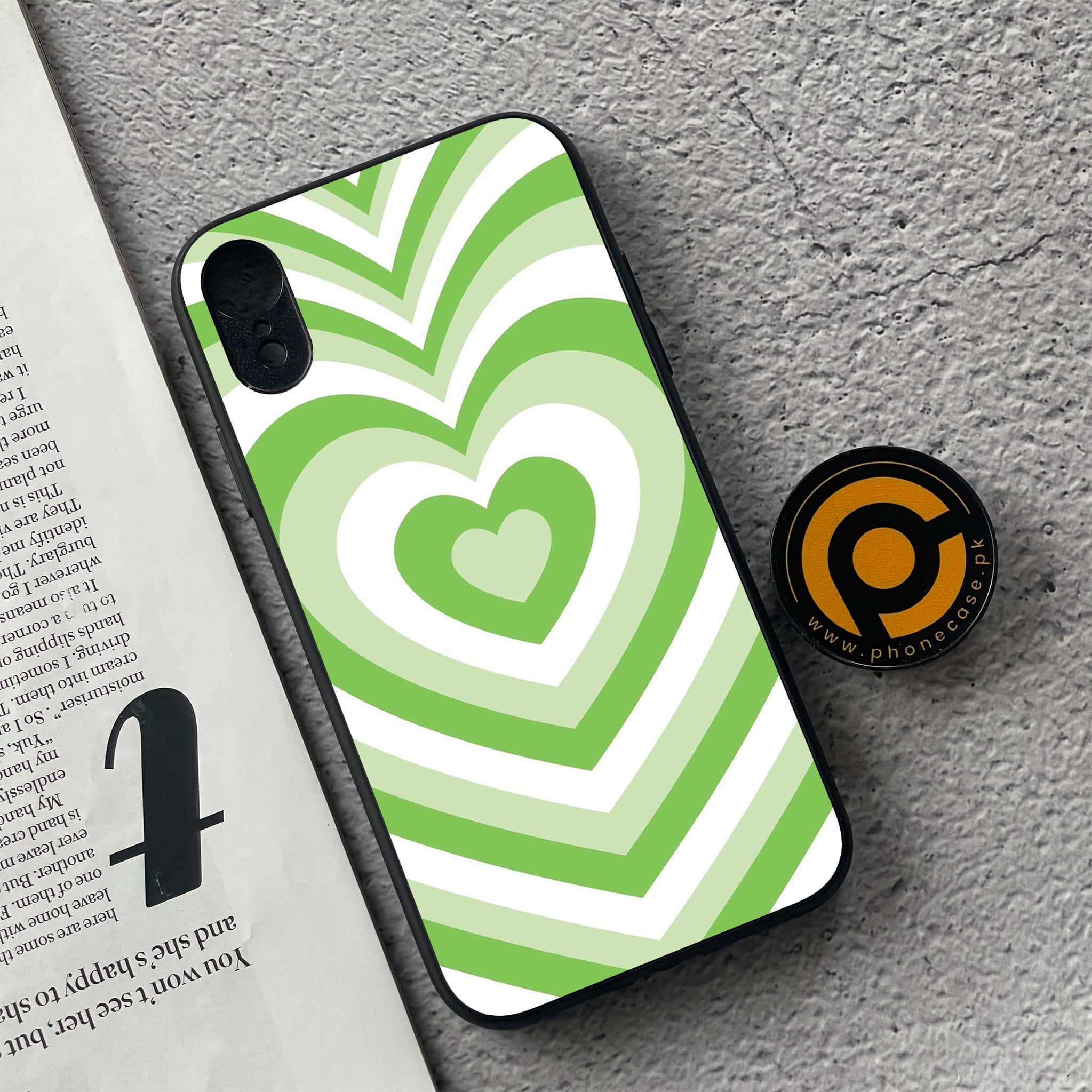 iPhone XR -Heart Beat Series - Premium Printed Glass soft Bumper shock Proof Case