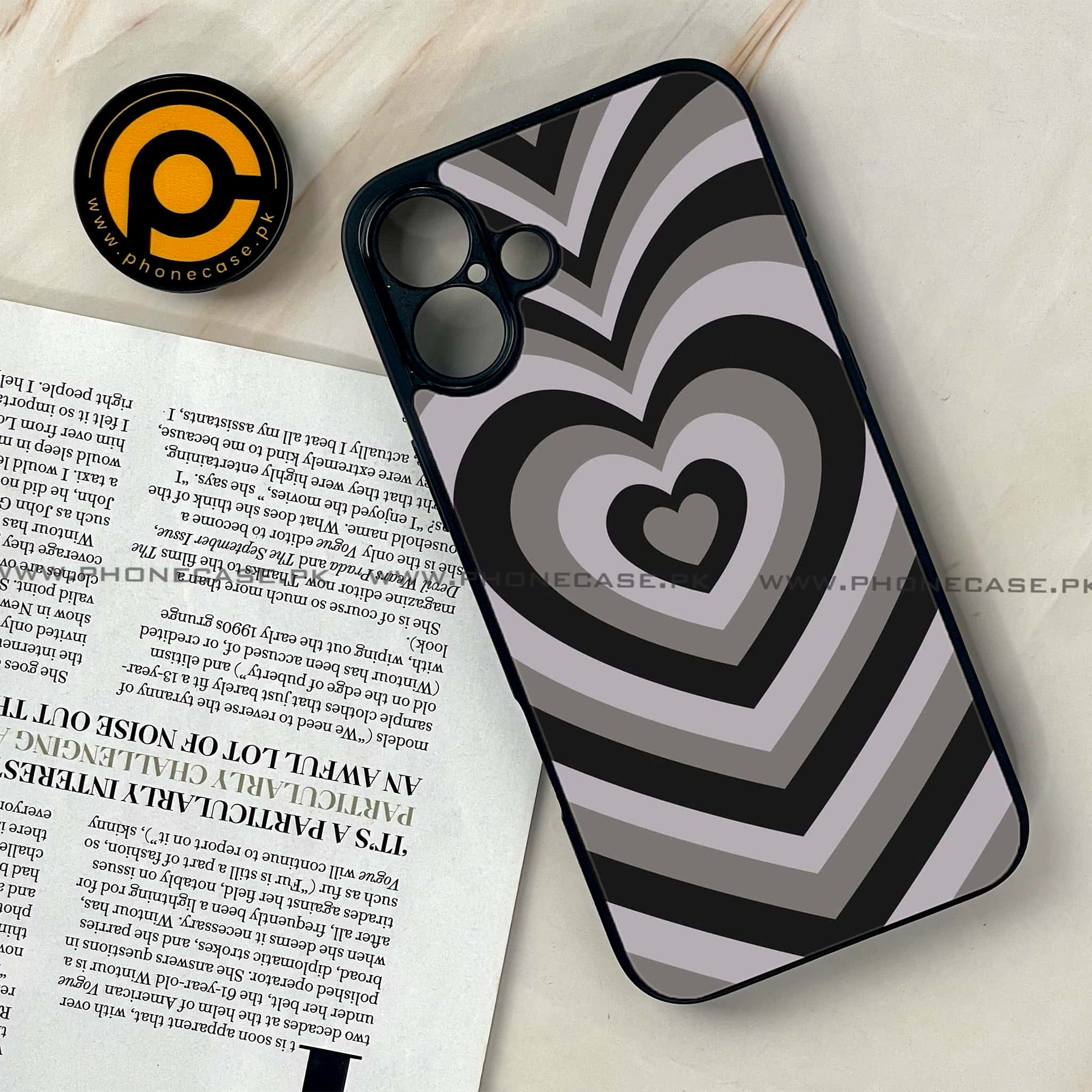 iPhone 16 - Heart Beat Series - Premium Printed Glass soft Bumper shock Proof Case