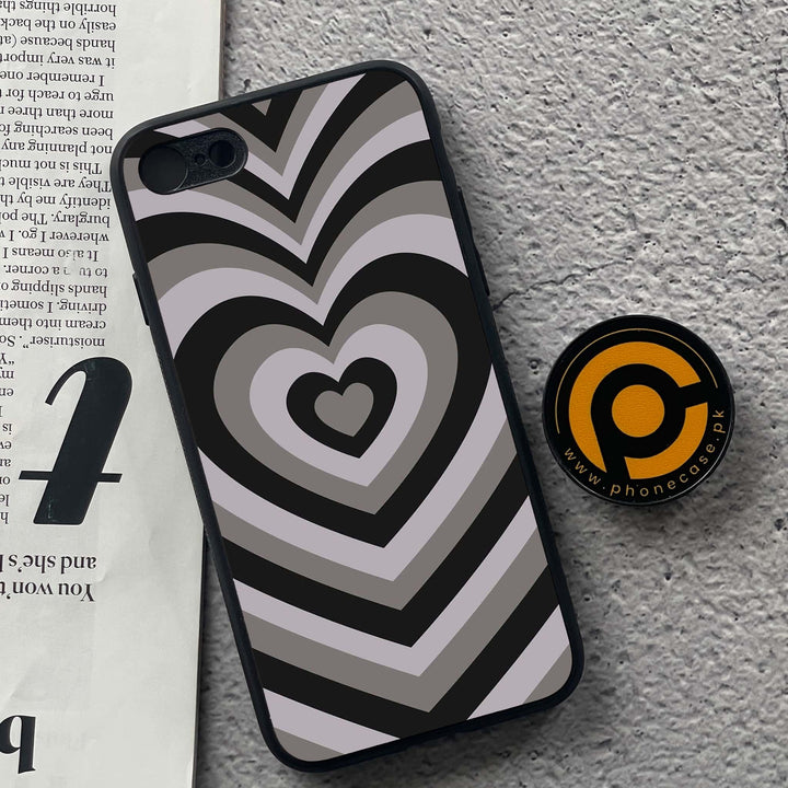iPhone 7 / 8 - Heart Beat Design 1  - Premium Printed Glass soft Bumper shock Proof Case CS-35288