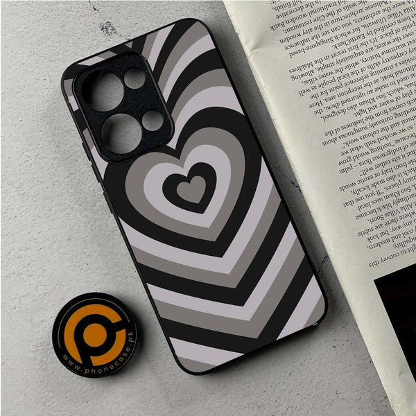 Oppo Reno 13 - Heart Beat Series - Premium Metal Printed Soft Bumper Shockproof Case