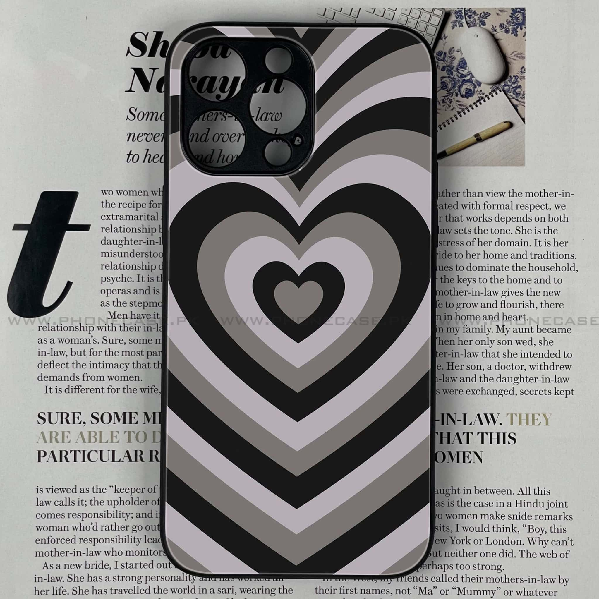 iPhone 15 Pro Max - Heart Beat Series - Premium Printed Glass soft Bumper shock Proof Case