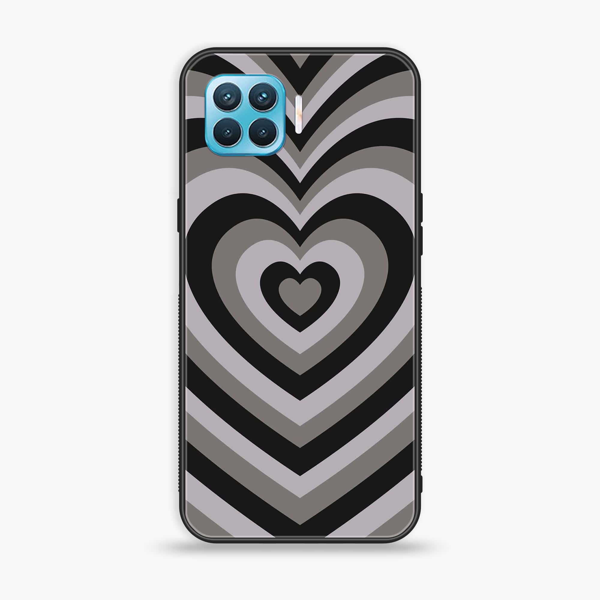 Oppo F17- Heart Beat Series - Premium Printed Glass soft Bumper shock Proof Case