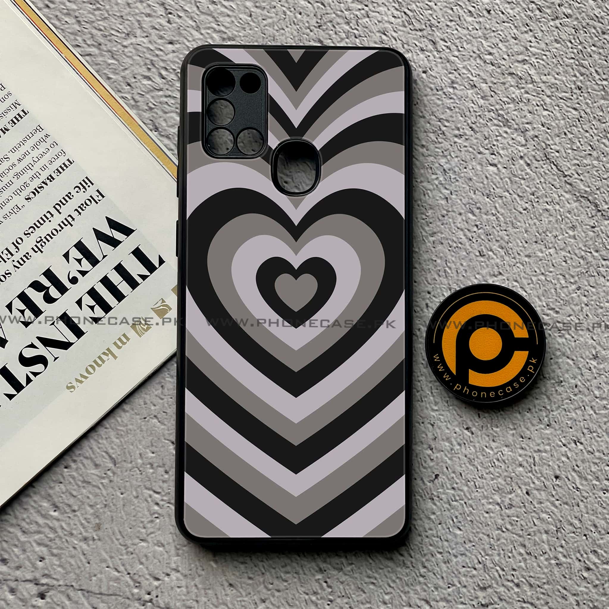 Samsung Galaxy A21s - Heart Beat Series - Premium Printed Glass soft Bumper shock Proof Case