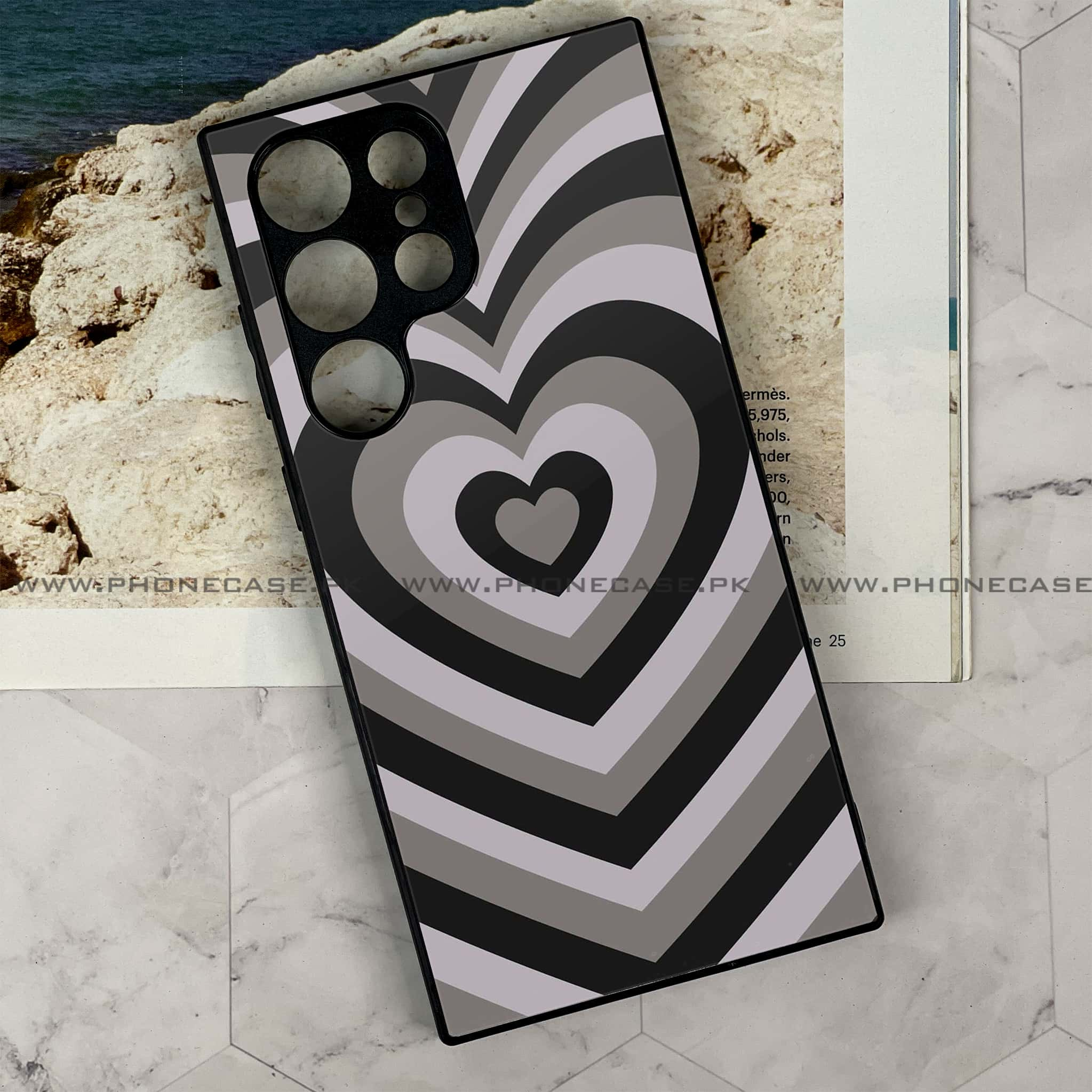 Samsung Galaxy S24 Ultra - Heart Beat Series - Premium Printed Glass soft Bumper shock Proof Case