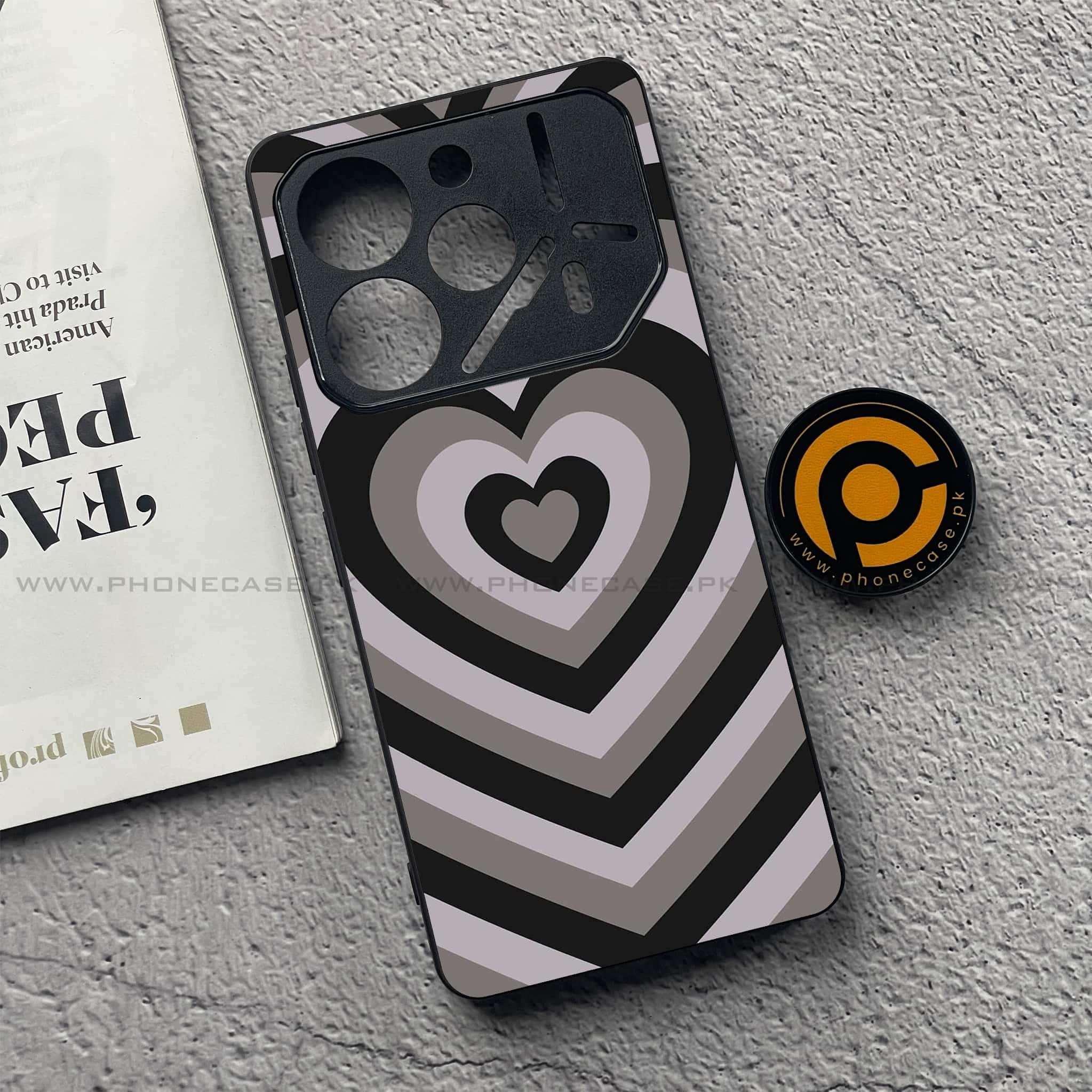Tecno Pova 6 Pro - Heart Beat Series - Premium Printed Glass soft Bumper shock Proof Case