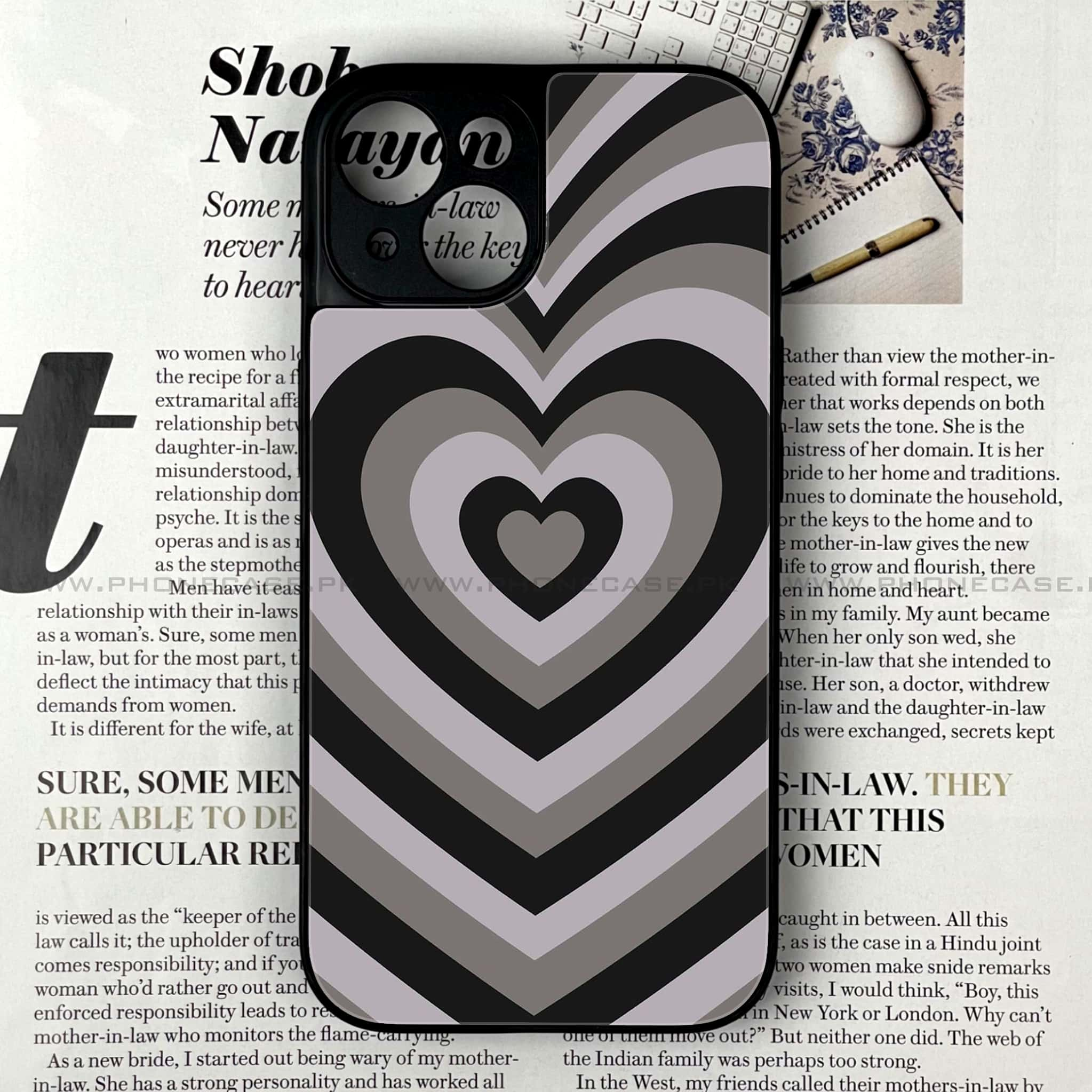 iPhone 14  - Heart Beat Series - Premium Printed Glass soft Bumper shock Proof Case