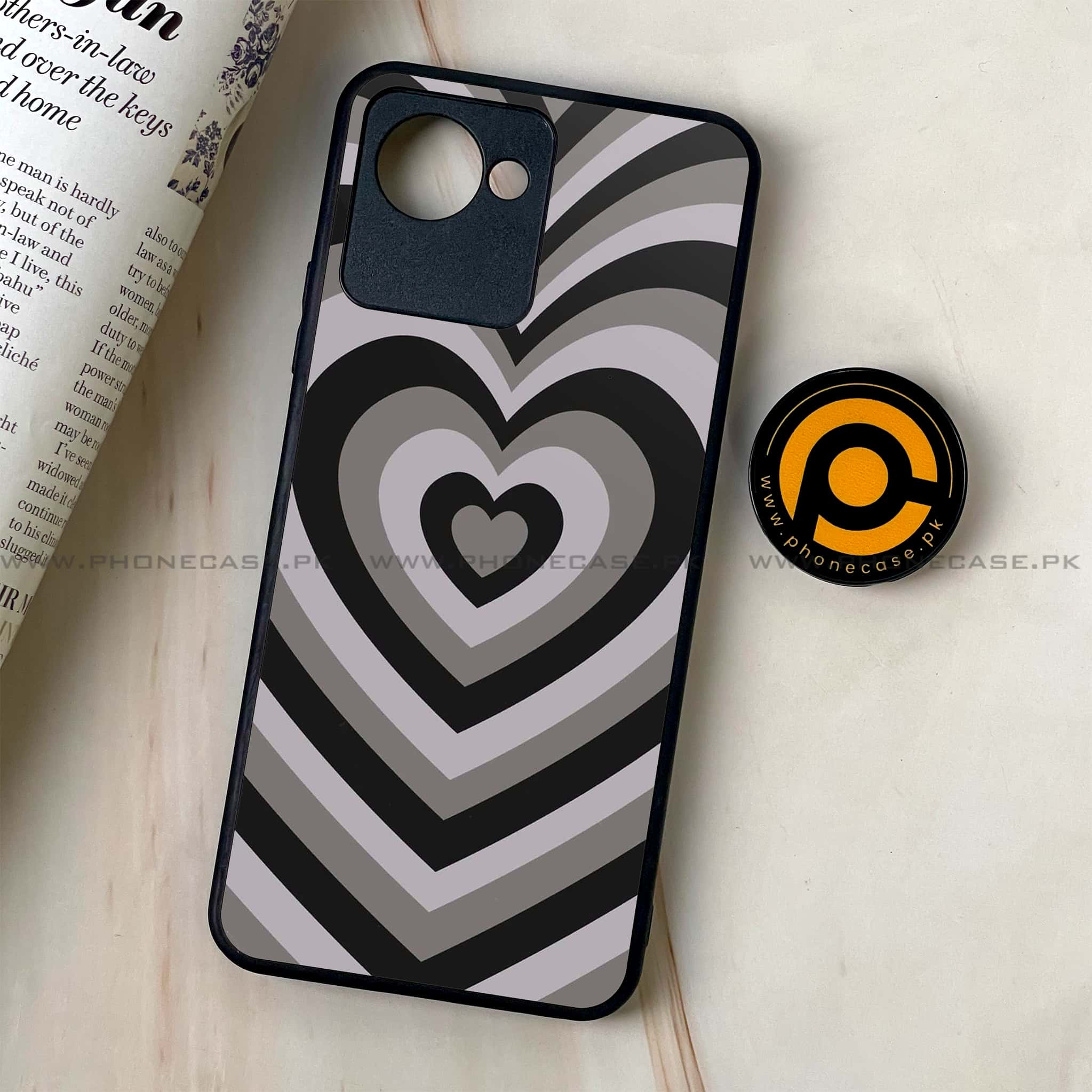 Realme C30 - Heart Beat Series - Premium Printed Glass soft Bumper shock Proof Case