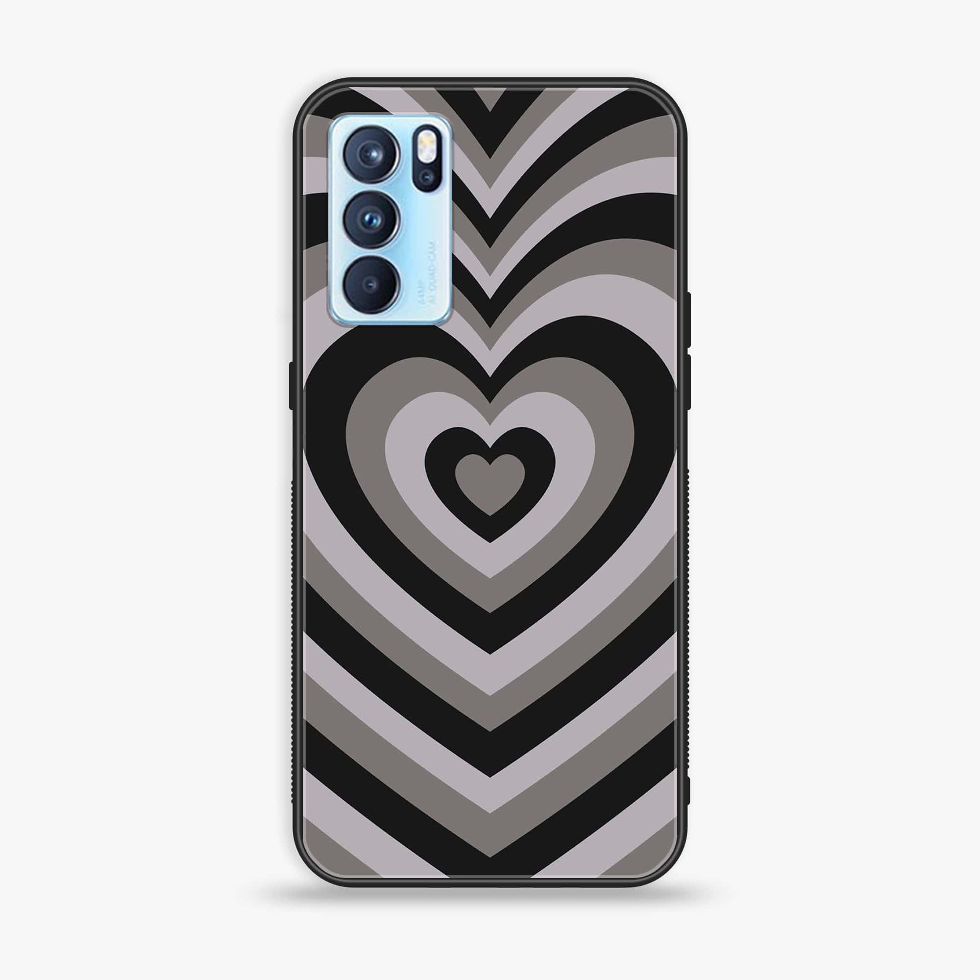 Oppo Reno 6 Pro Heart Beat Series Premium Printed Glass soft Bumper shock Proof Case