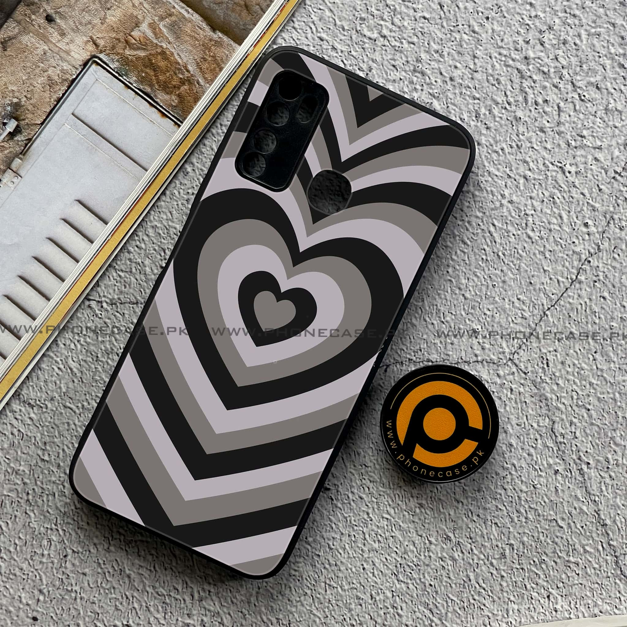 Infinix Note 7 Lite - Heart Beat Series - Premium Printed Metal soft Bumper shock Proof Case