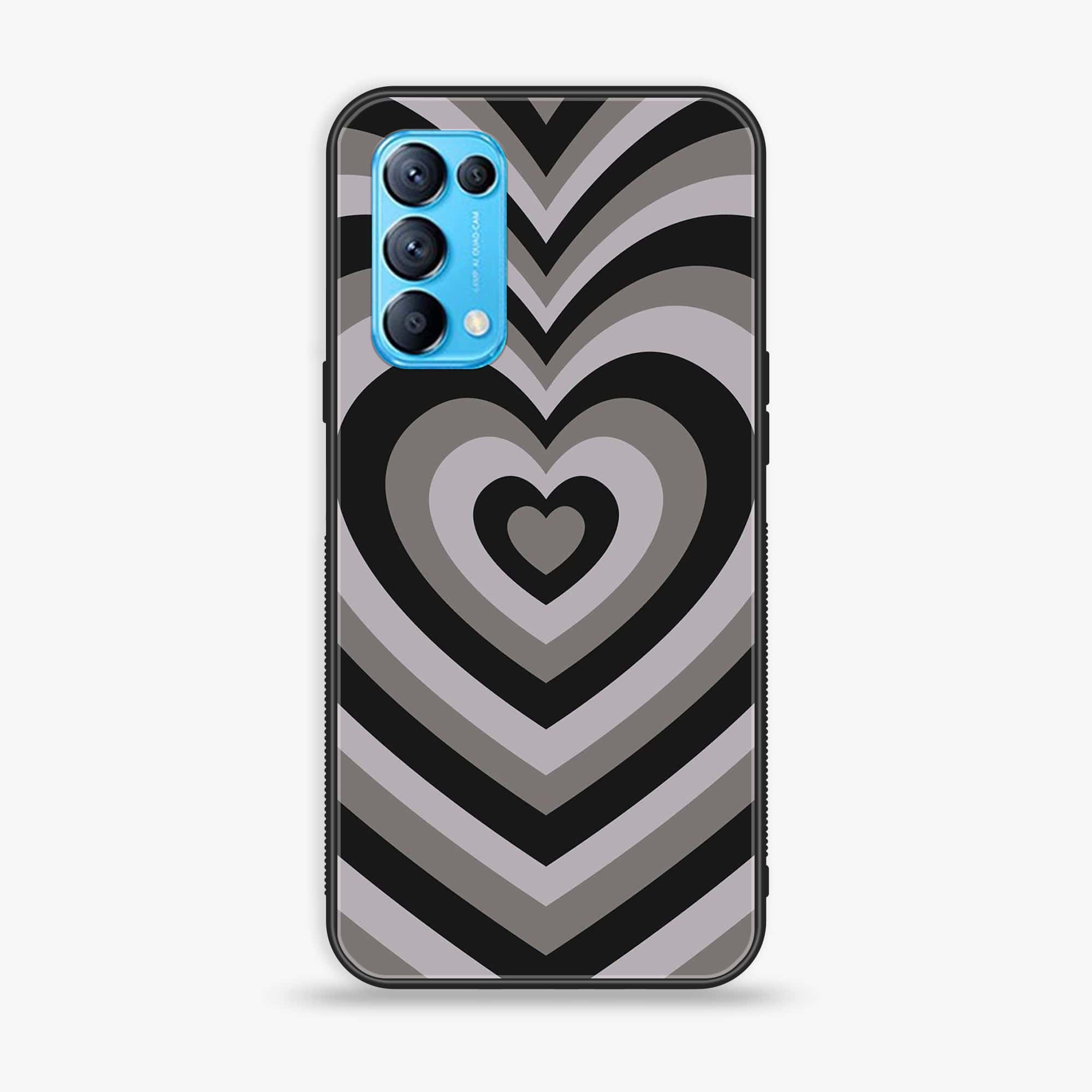 Oppo Reno 5 Heart Beat Series  Premium Printed Glass soft Bumper shock Proof Case