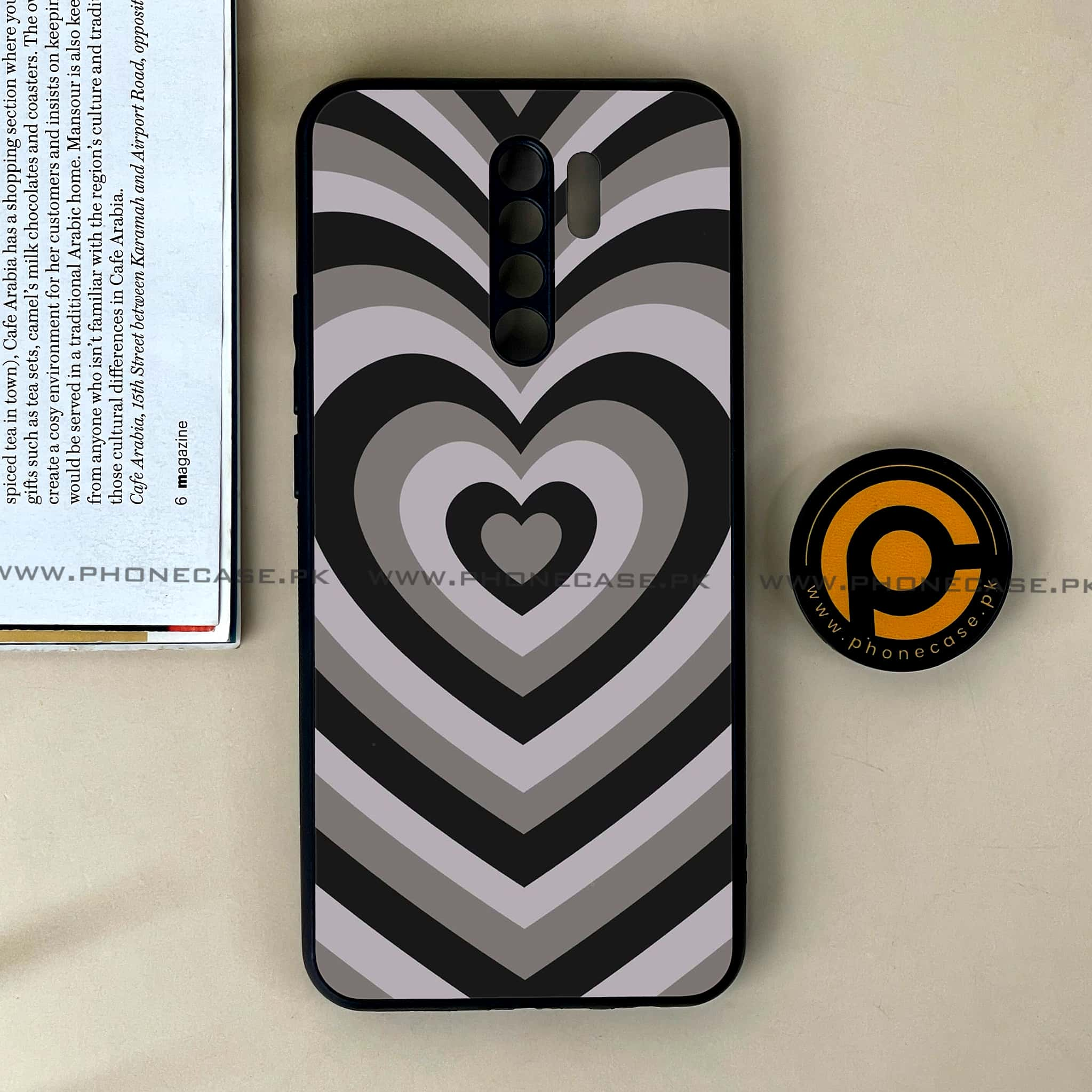 Xiaomi Redmi 9 - Heart Beat Series - Premium Printed Glass soft Bumper shock Proof Case