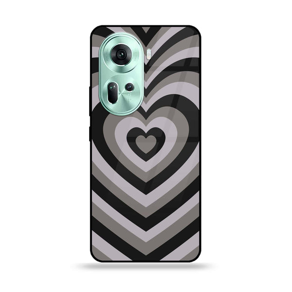 Oppo Reno 11 5G - Heart Beat Design 1  - Premium Printed Glass soft Bumper shock Proof Case  CS-26314