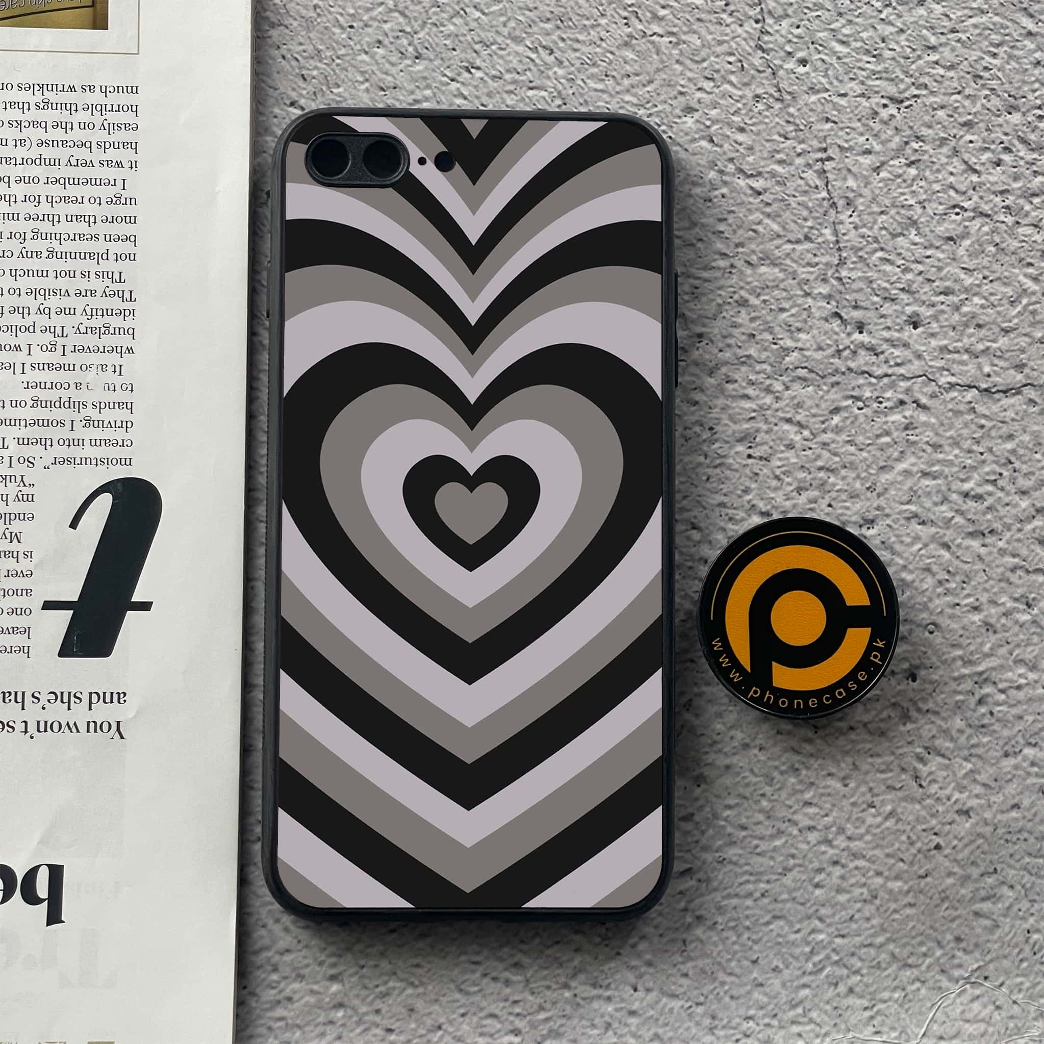iPhone 8 Plus- Heart Beat Series - Premium Printed Glass soft Bumper shock Proof Case