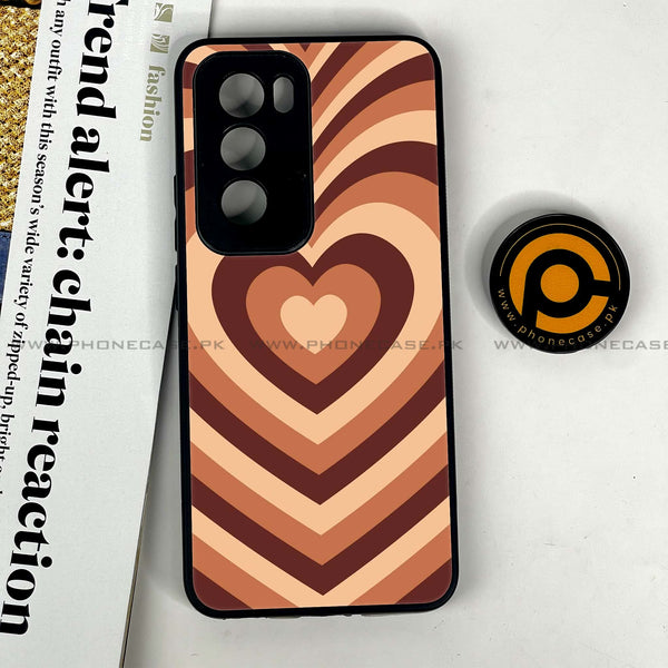 Oppo Reno 12 5G - Heart Beat Design 2- Premium Printed Glass soft Bumper shock Proof Case CS-11921