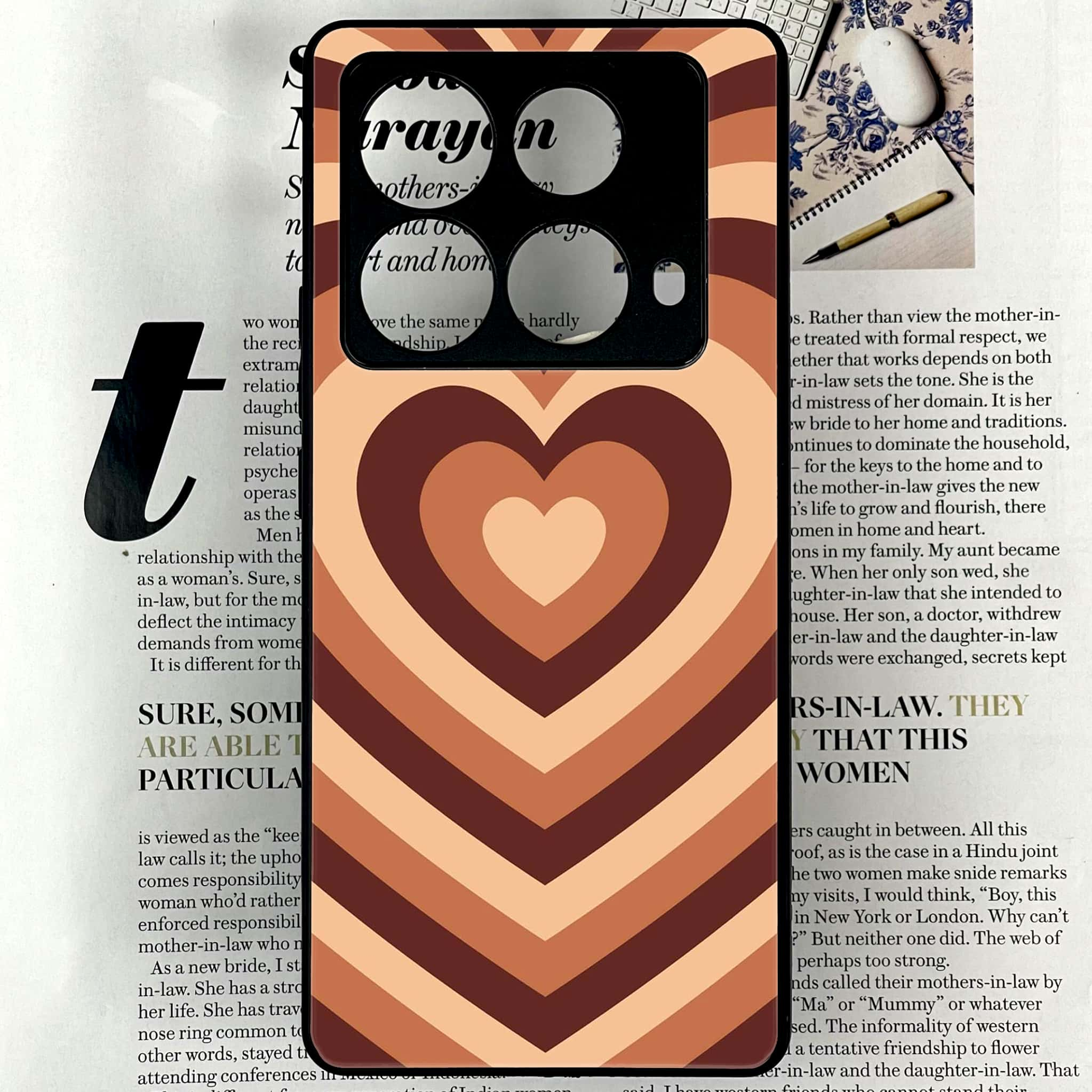 Infinix Note 40 4G - Heart Beat Series - Premium Printed Glass soft Bumper shock Proof Case