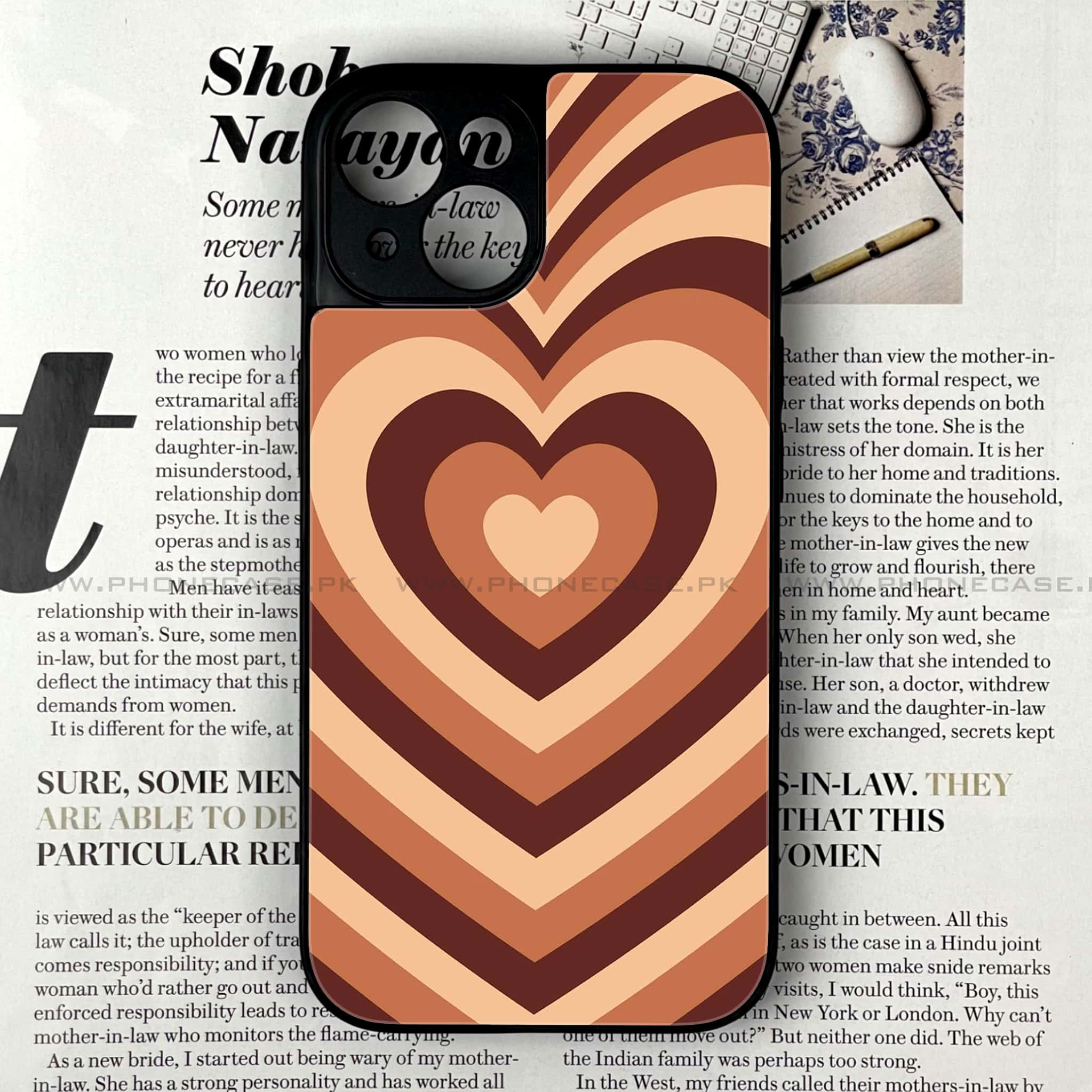 iPhone 14  - Heart Beat Series - Premium Printed Glass soft Bumper shock Proof Case