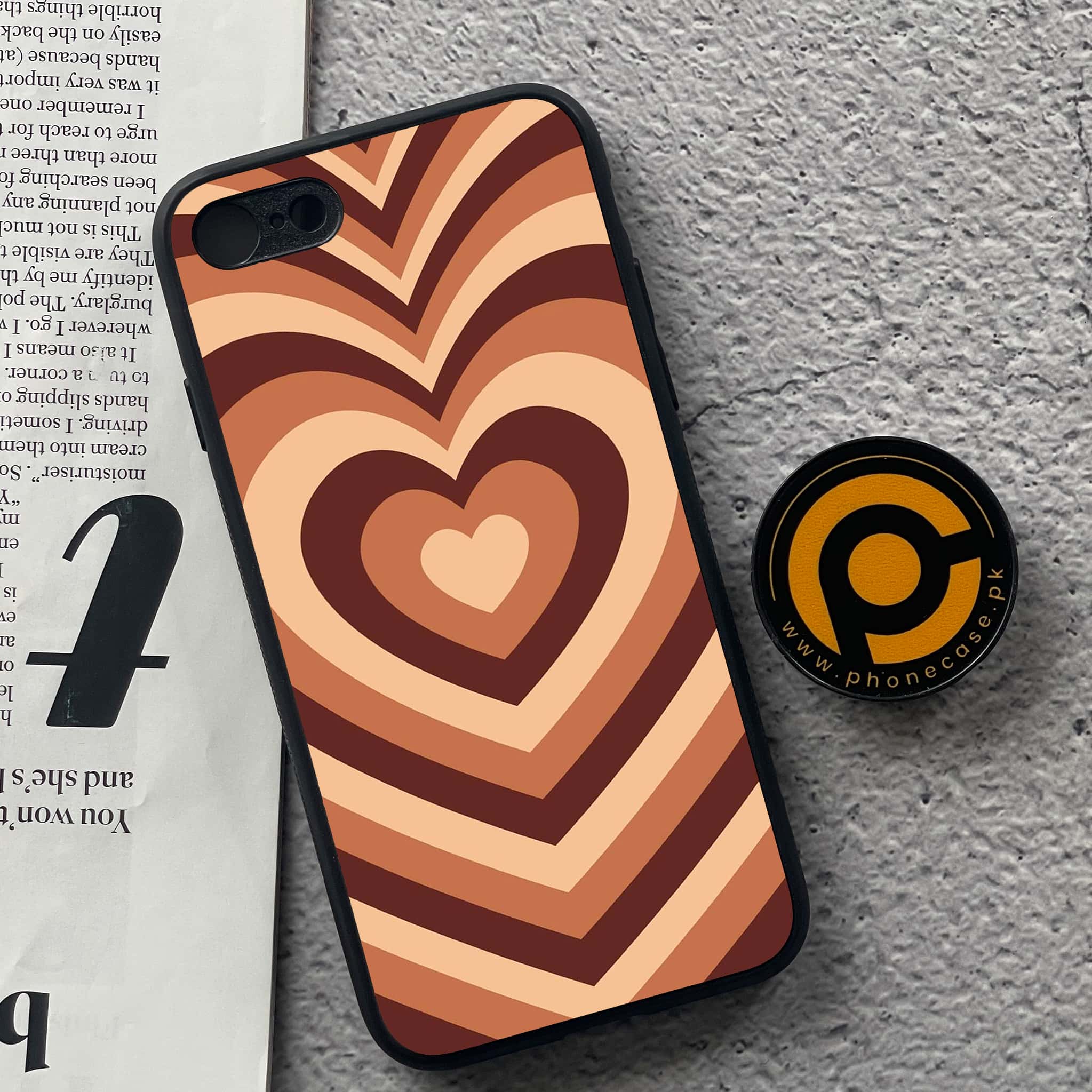 iPhone 7 / 8 - Heart Beat Series - Premium Printed Glass soft Bumper shock Proof Case